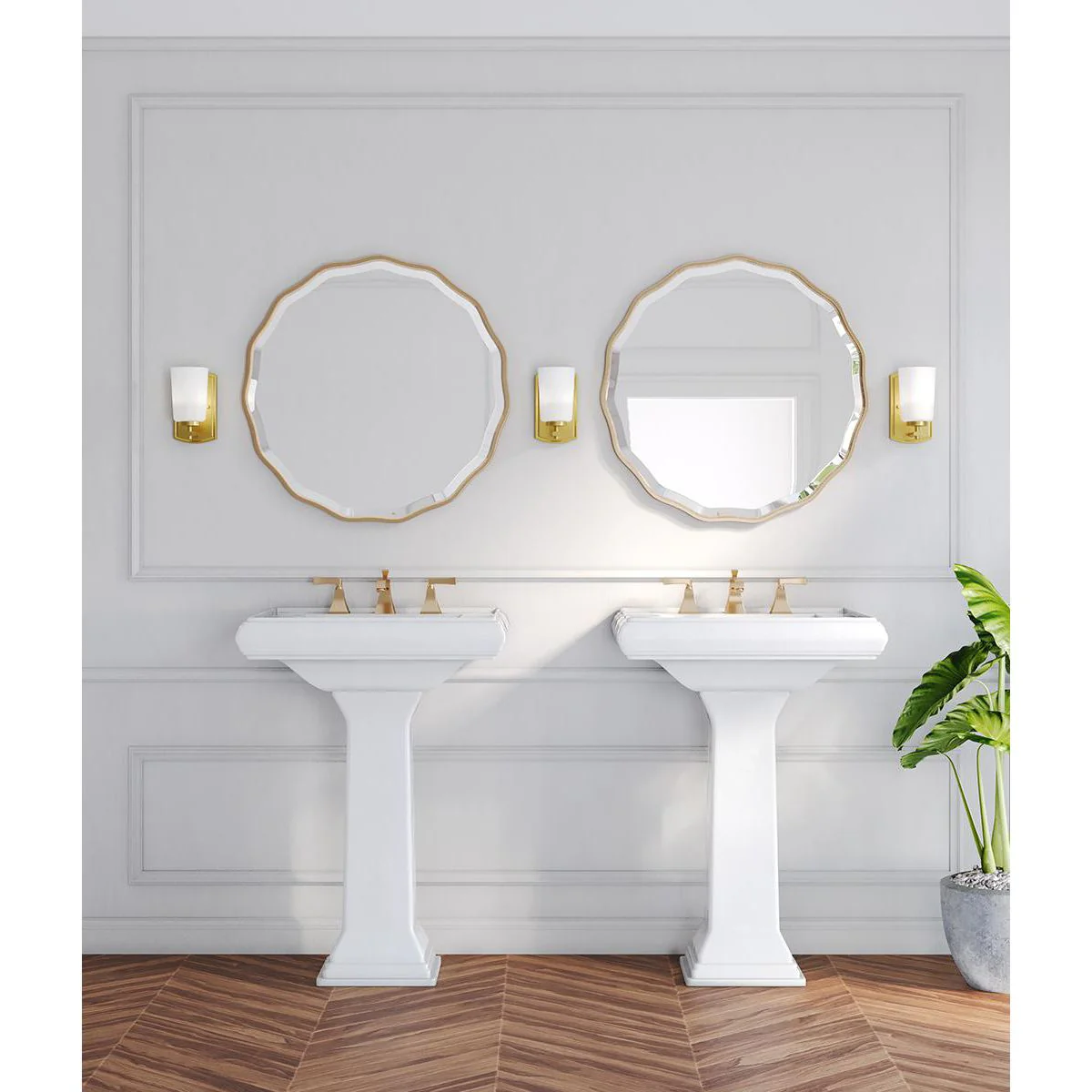 Adley Collection One-Light Etched Opal Glass Bath Vanity Light - Image 5