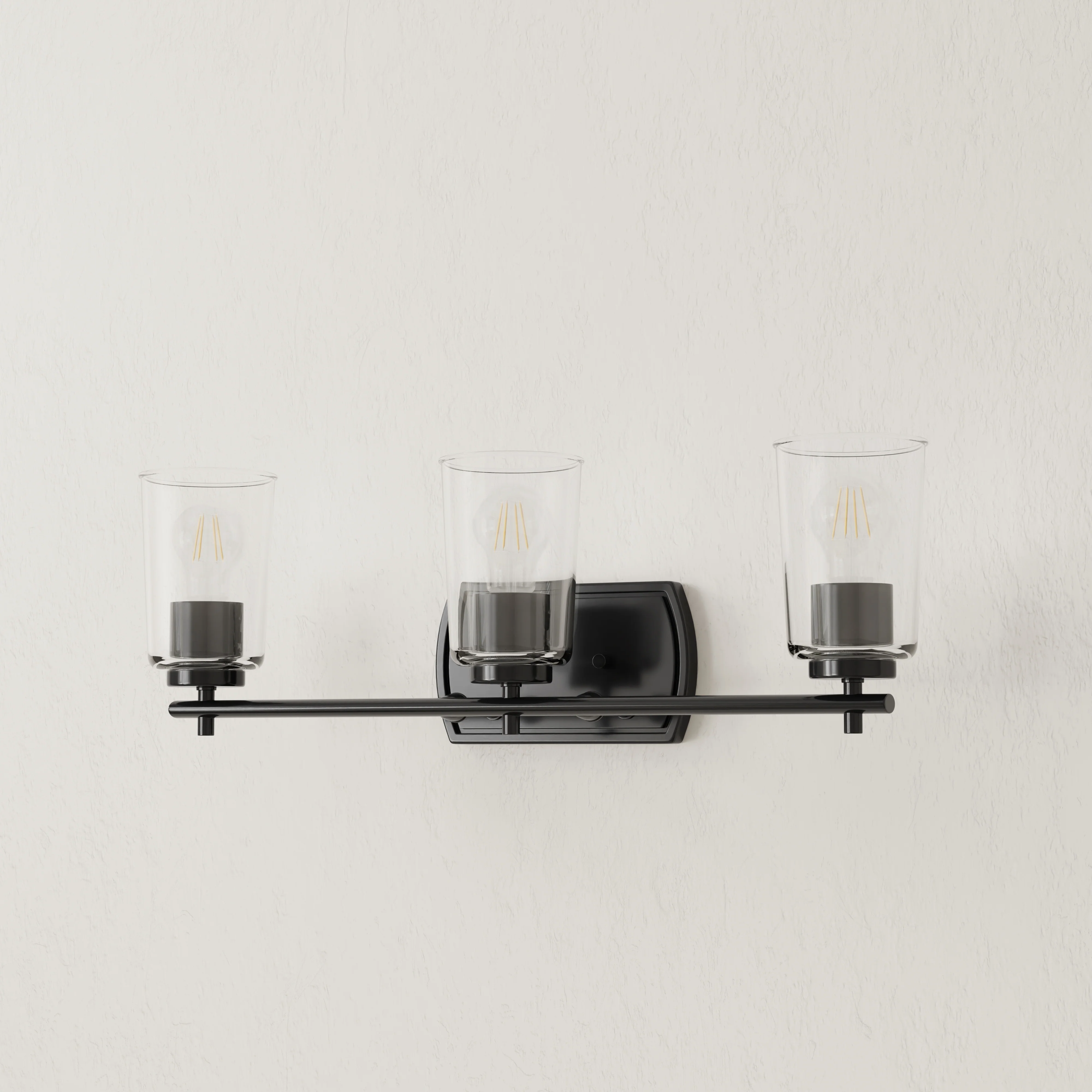 Adley Collection Three-Light Clear Glass Bath Vanity Light