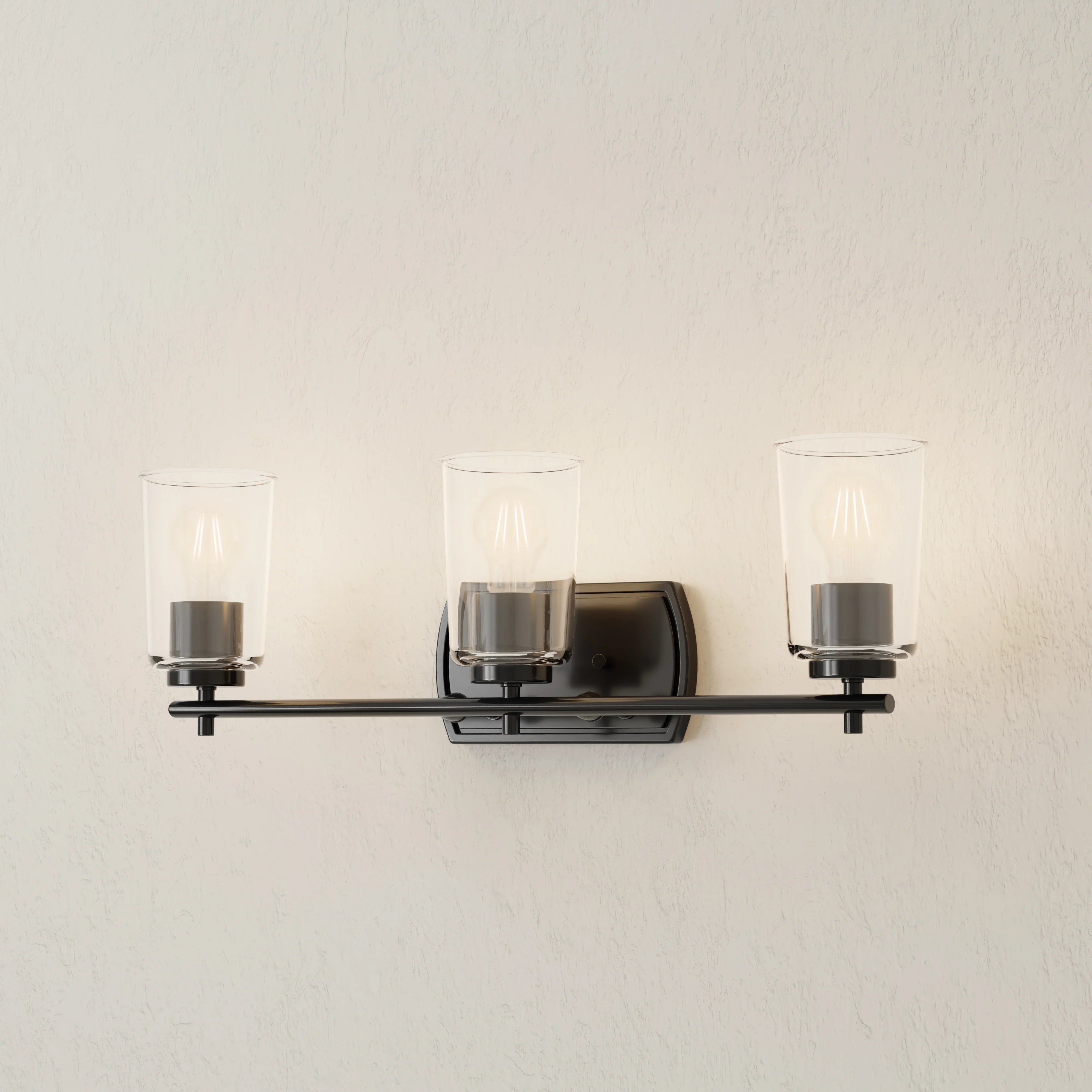 Adley Collection Three-Light Clear Glass Bath Vanity Light - Image 2