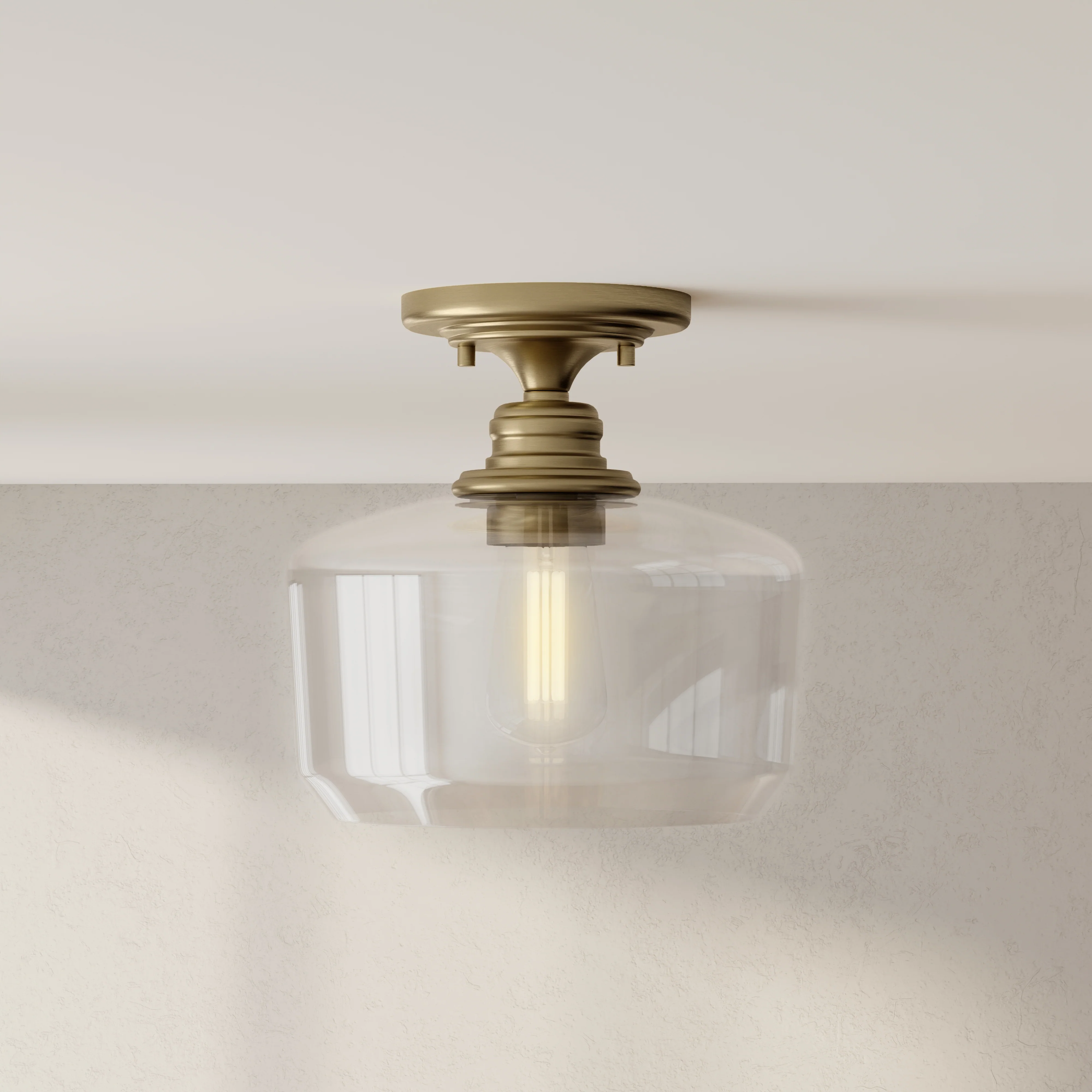 Aiken Collection One-Light Clear Glass Flush Mount Light - Image 2