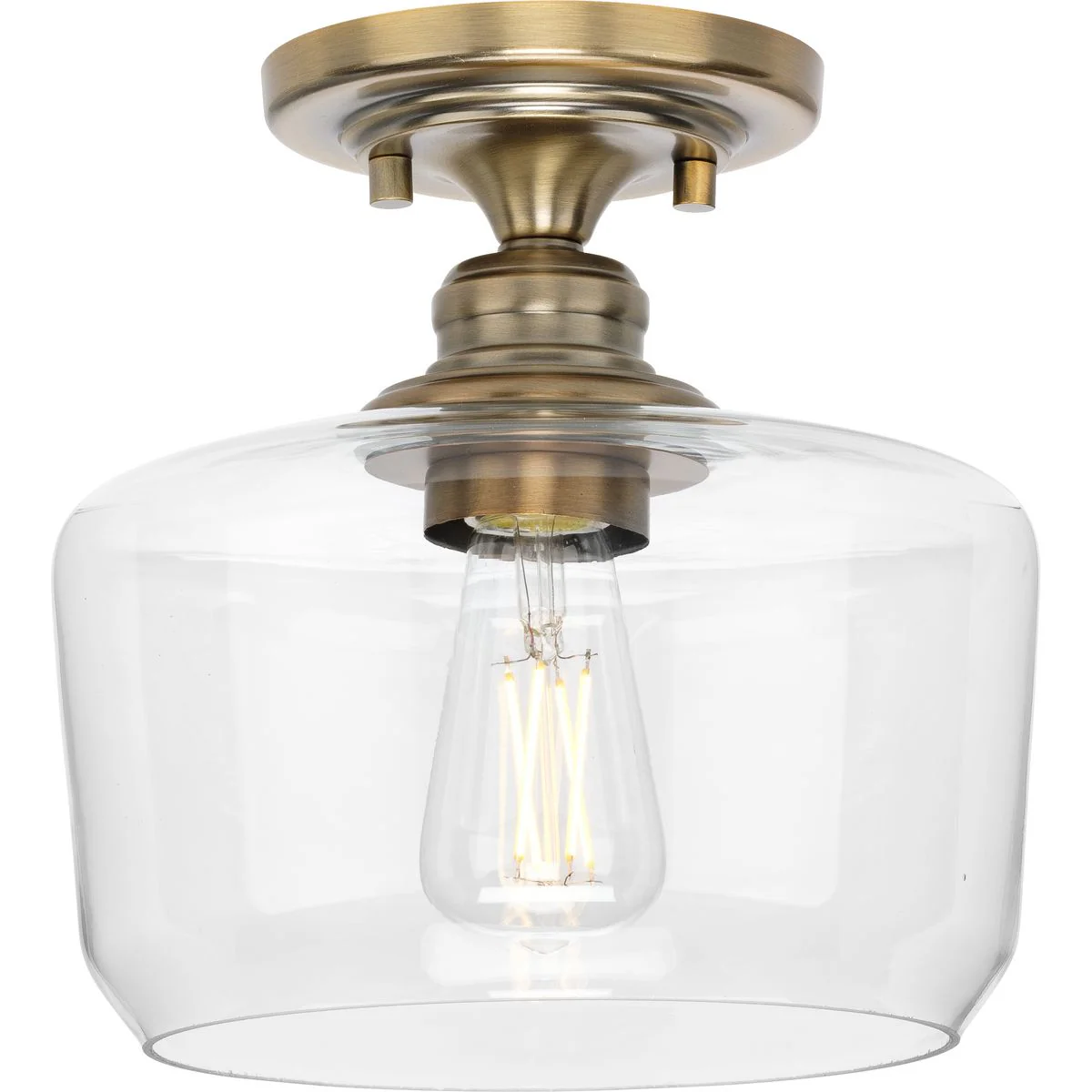 Aiken Collection One-Light Clear Glass Flush Mount Light - Image 3