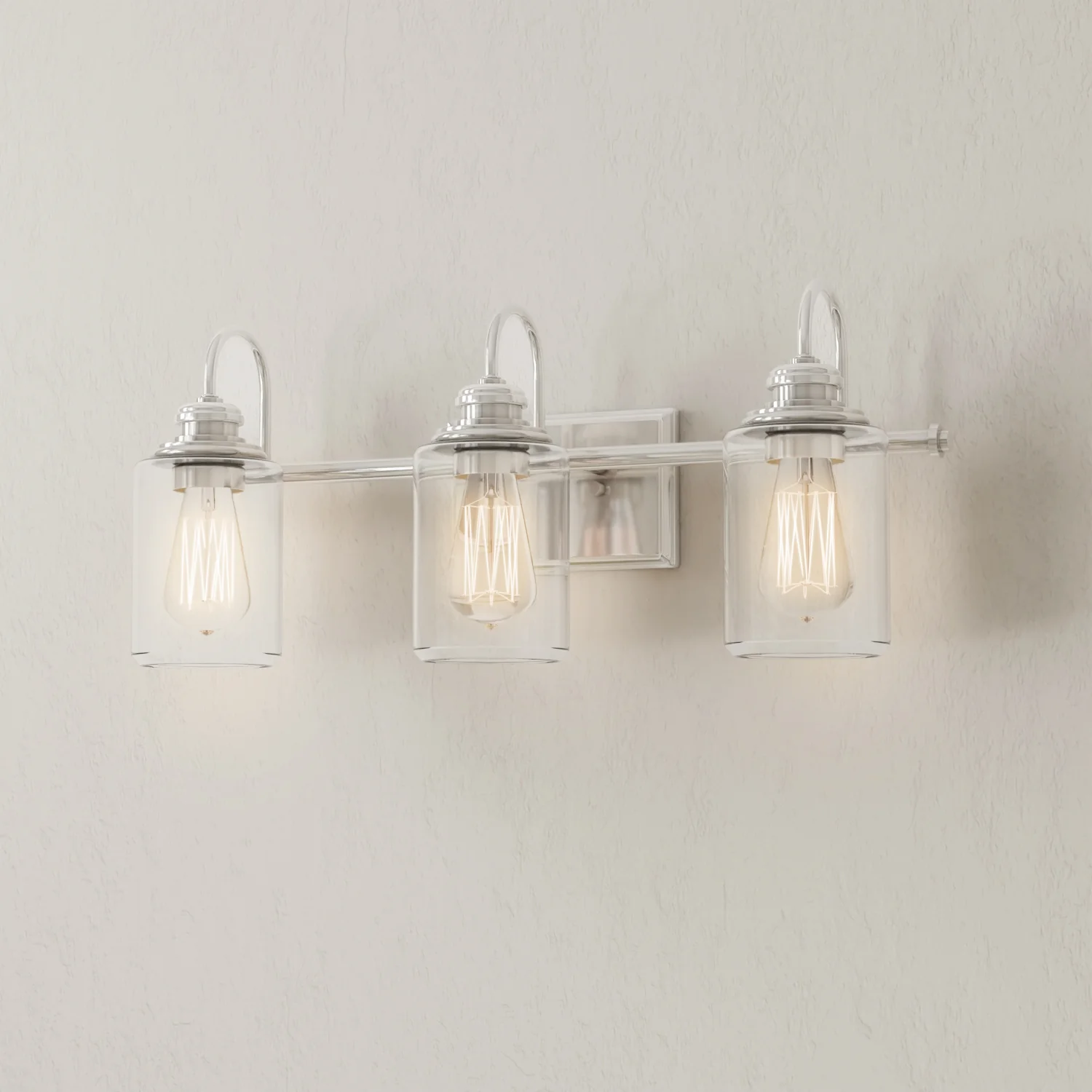Aiken Collection Three-Light Clear Glass Bath Vanity Wall Light - Image 2