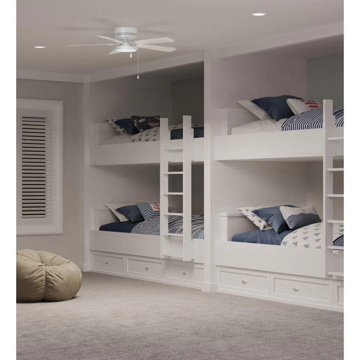 AirPro 7" 1-Light Integrated LED Edgelit Ceiling Fan Light Kit and Opal Shade - Image 4
