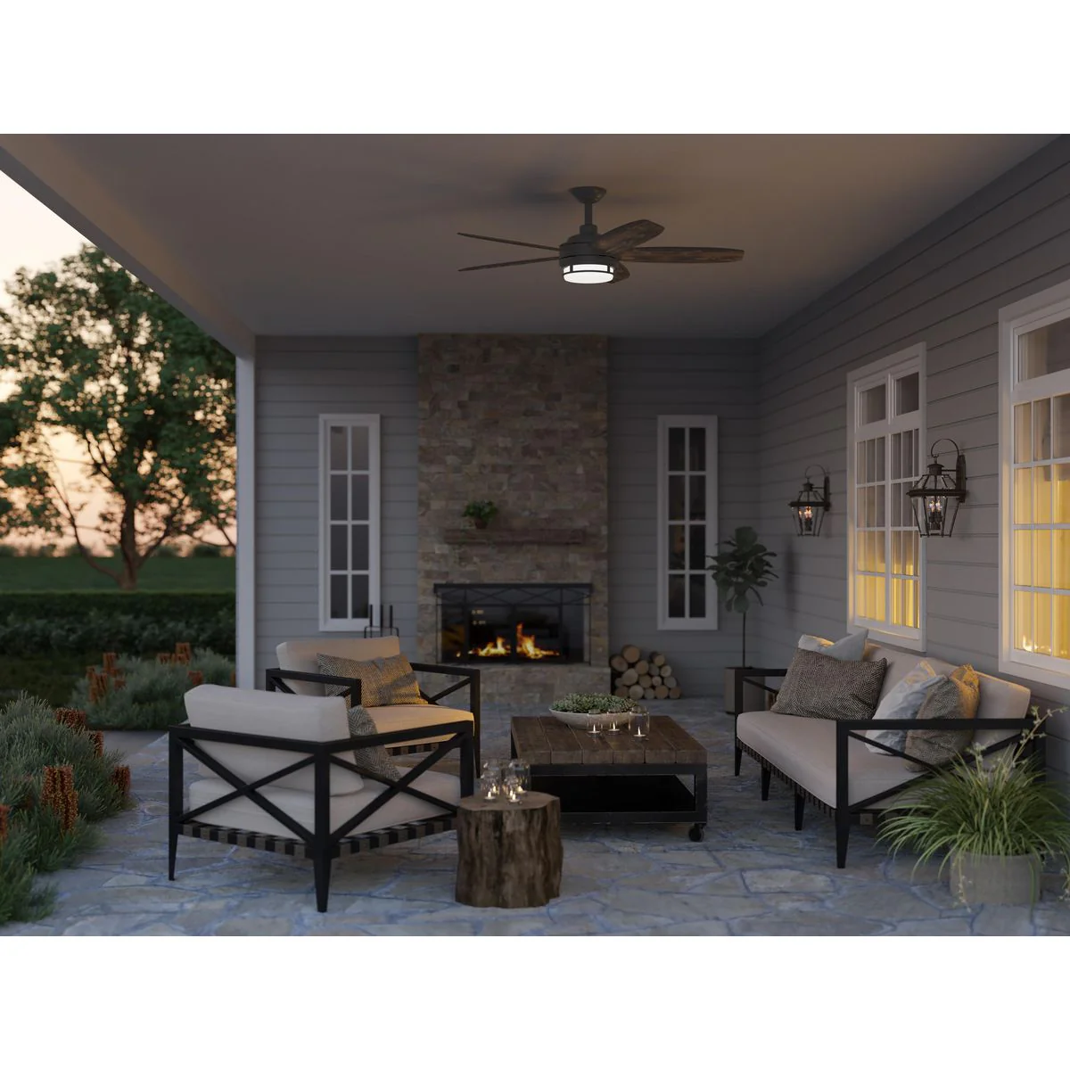 Albin Collection 54" Indoor/Outdoor Five-Blade Ceiling Fan - Image 4