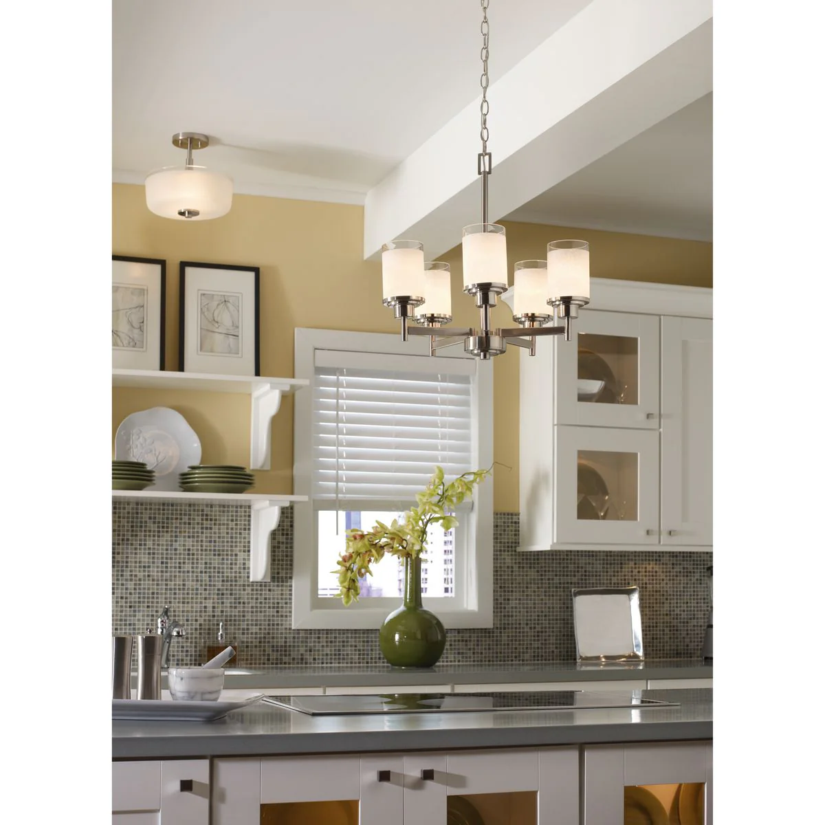 Alexa Collection Five-Light With Clear Edge Glass Chandelier Light - Image 3