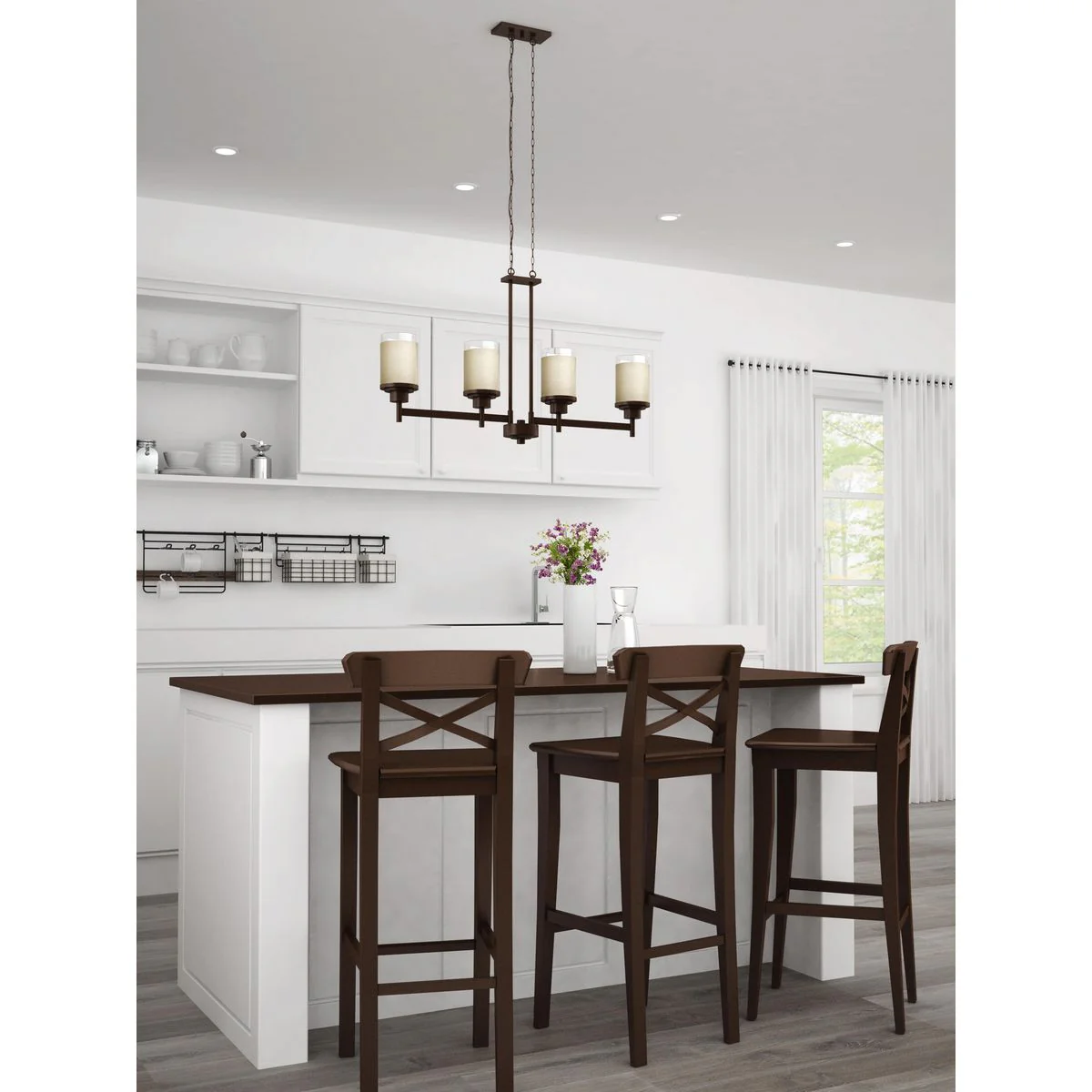Alexa Collection Four-Light Linear Chandelier - Image 3