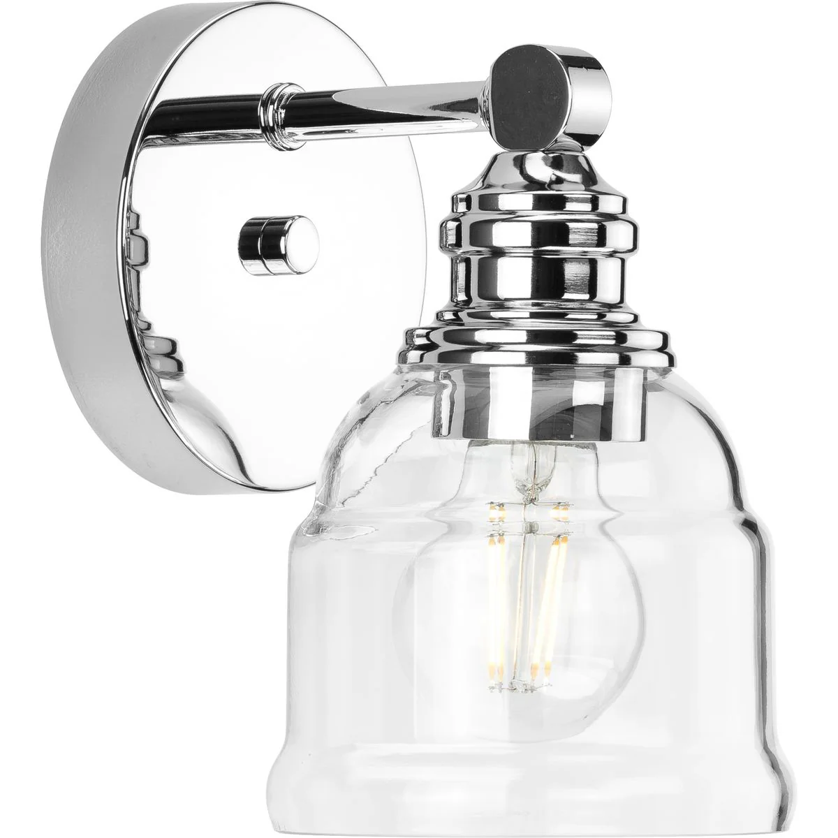 Ambrose Collection One-Light Clear Glass Bath Vanity Light - Image 2