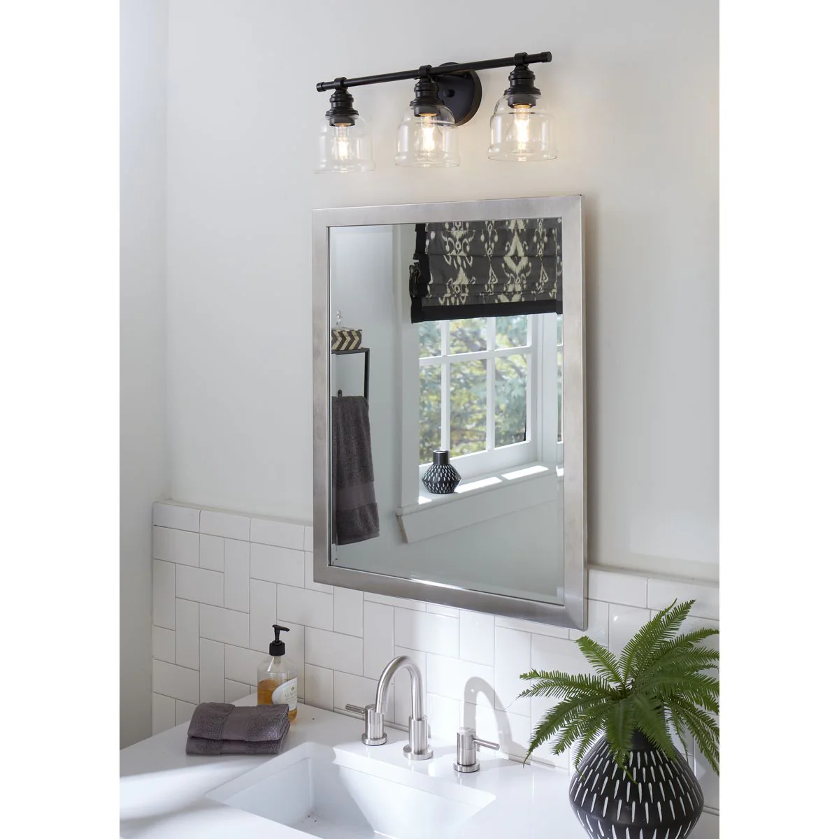 Ambrose Collection Three-Light Clear Glass Bath Vanity Light - Image 6