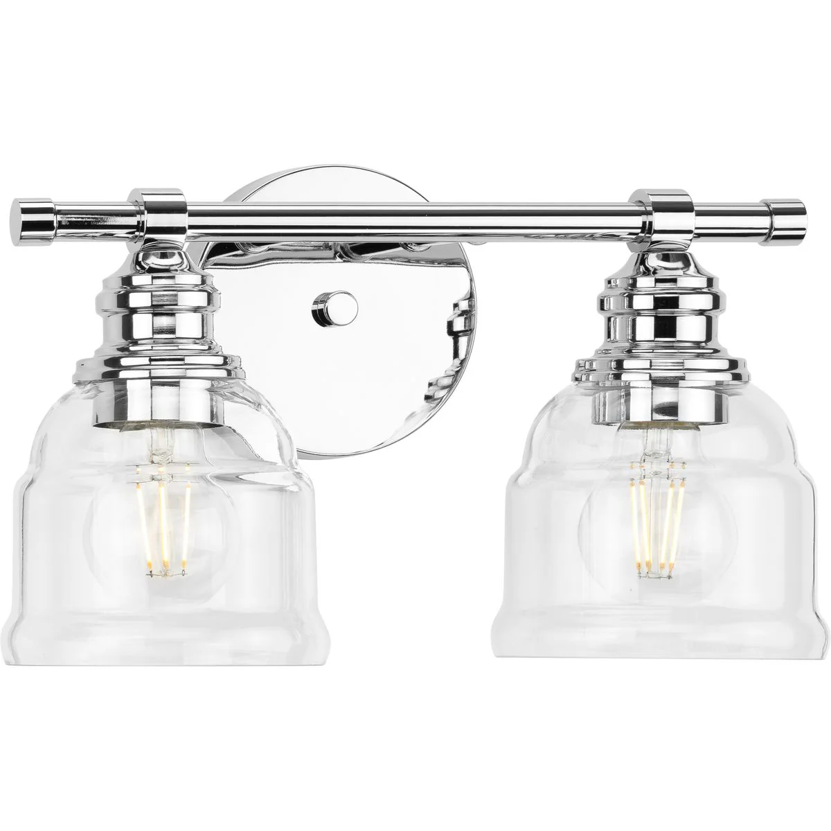 Ambrose Collection Two-Light Clear Glass Bath Vanity Light