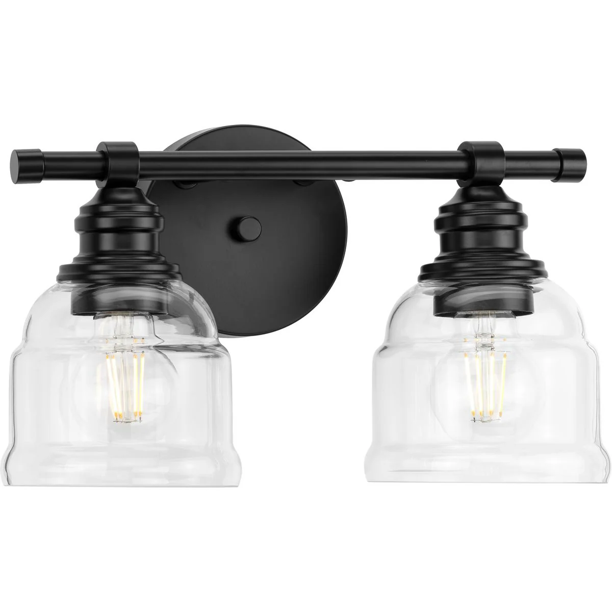 Ambrose Collection Two-Light Clear Glass Bath Vanity Light - Image 2
