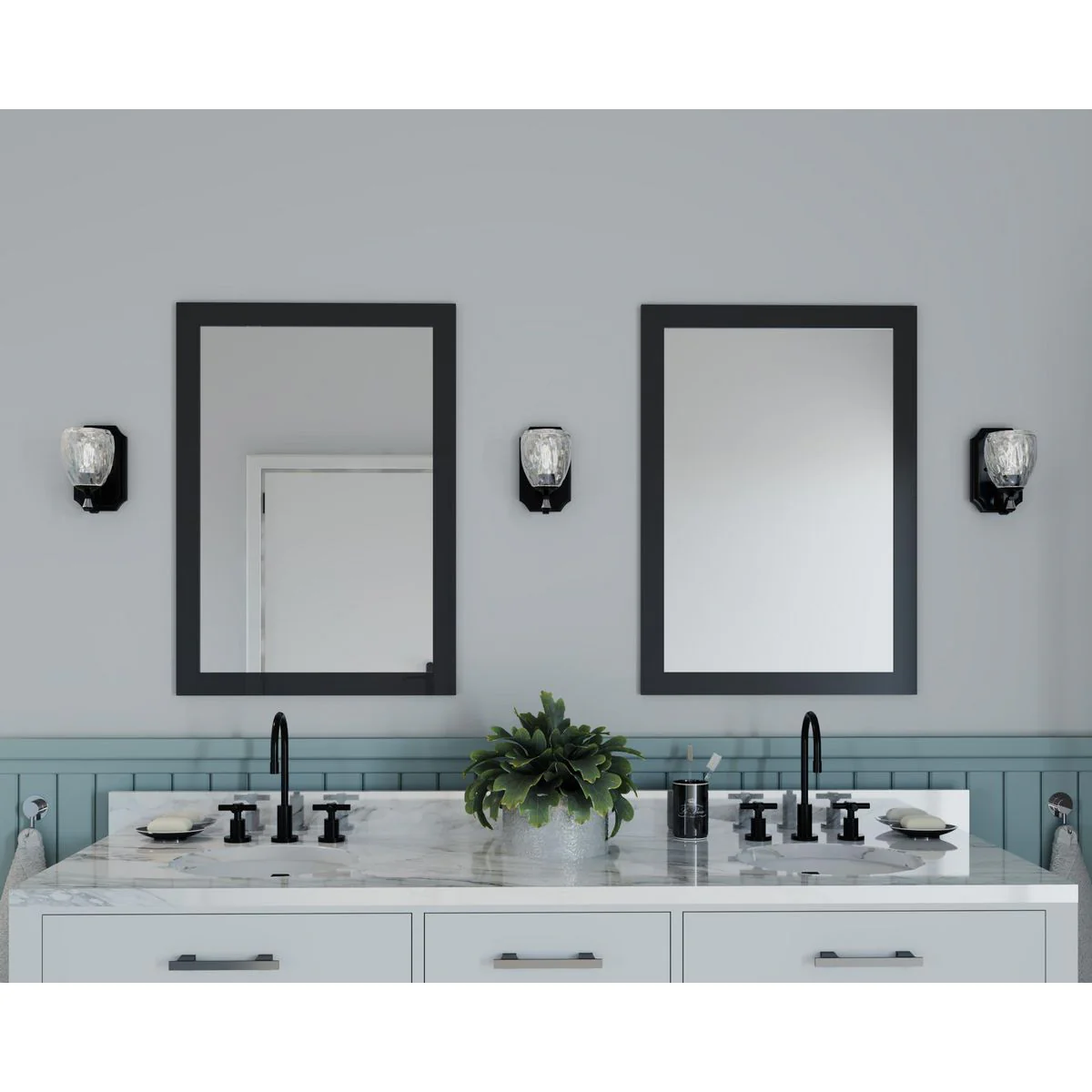 Anjoux Collection One-Light Clear Water Glass Bath Vanity Light - Image 3