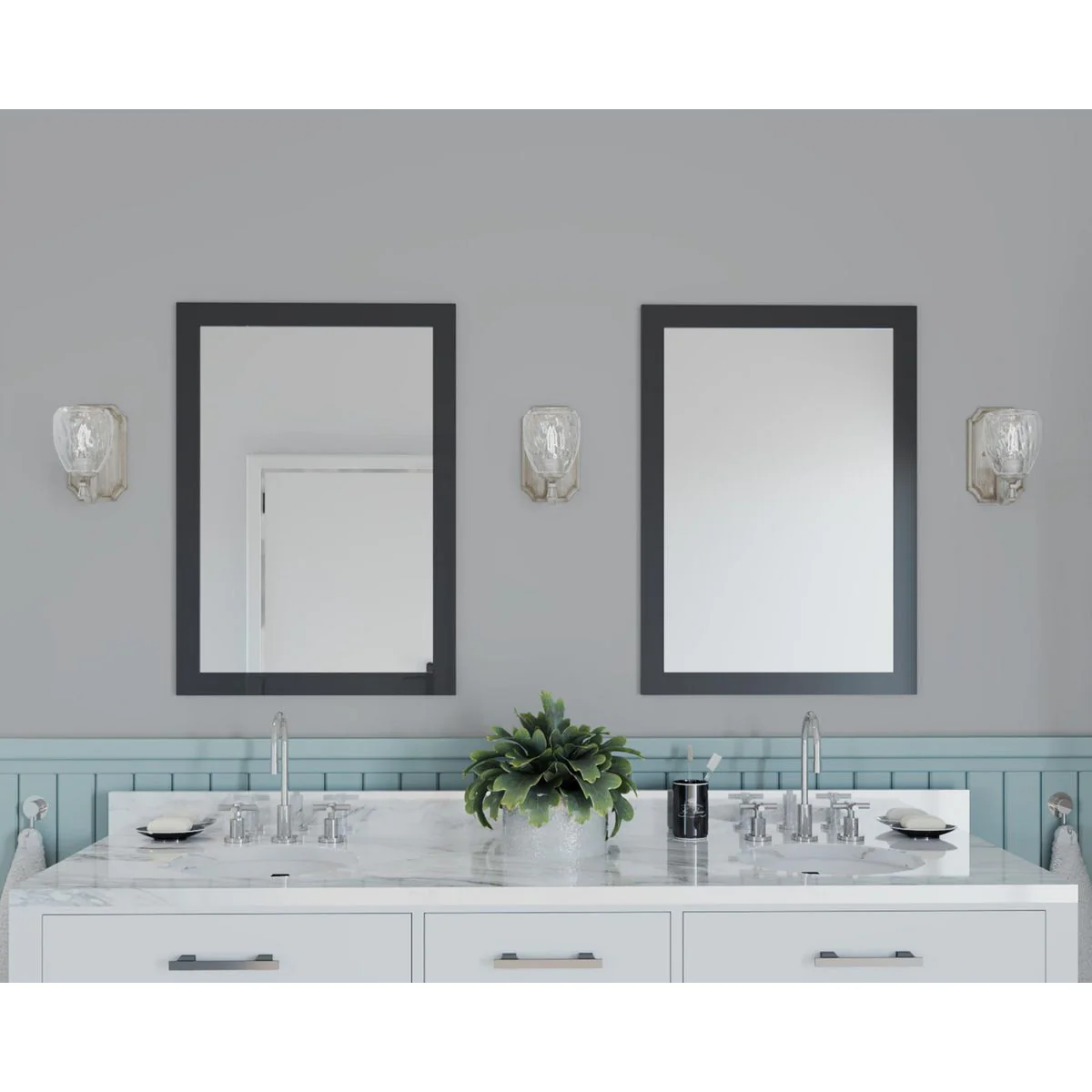 Anjoux Collection One-Light Clear Water Glass Bath Vanity Light - Image 4