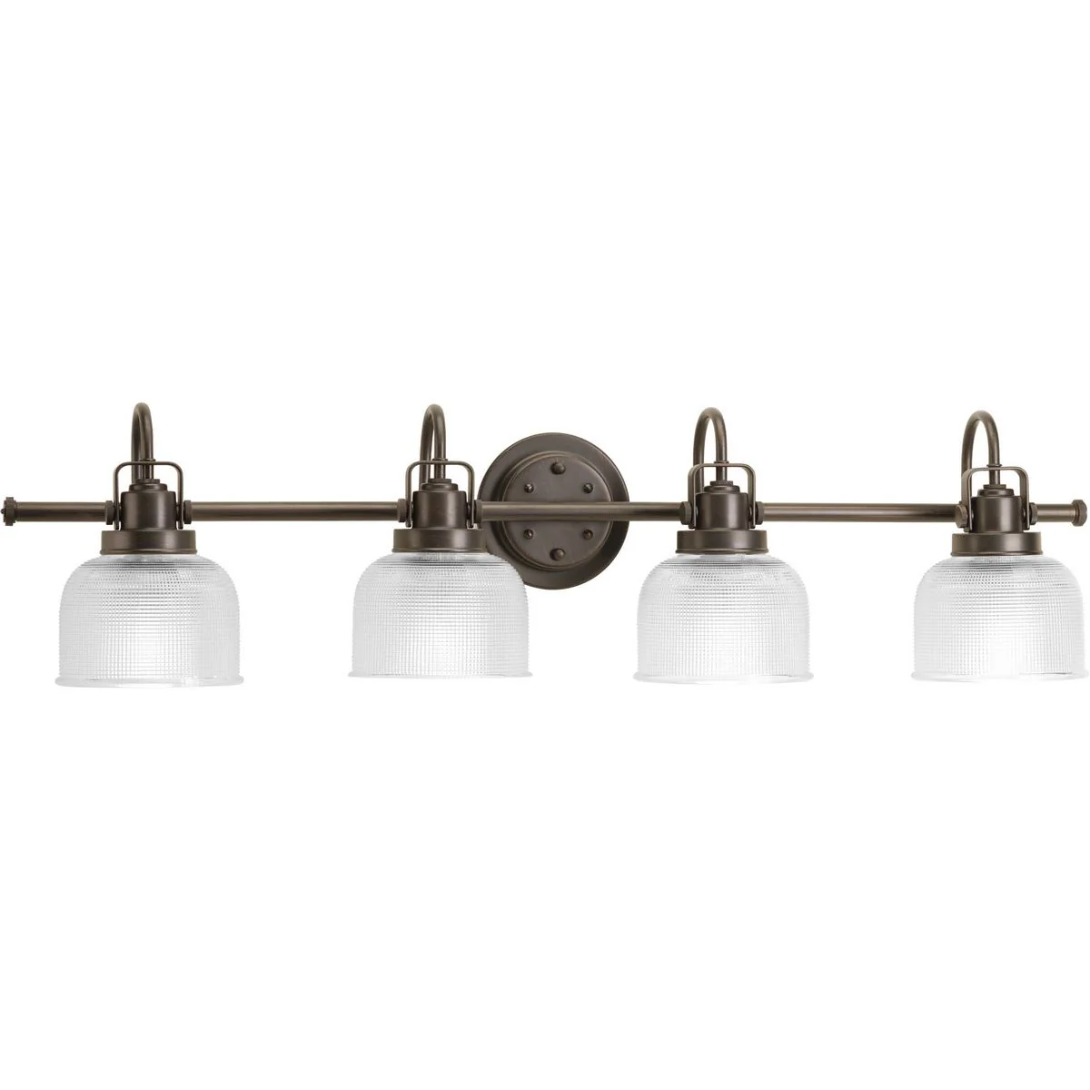 Archie Collection Four-Light Clear Double Prismatic Glass Bath Vanity Light - Image 3