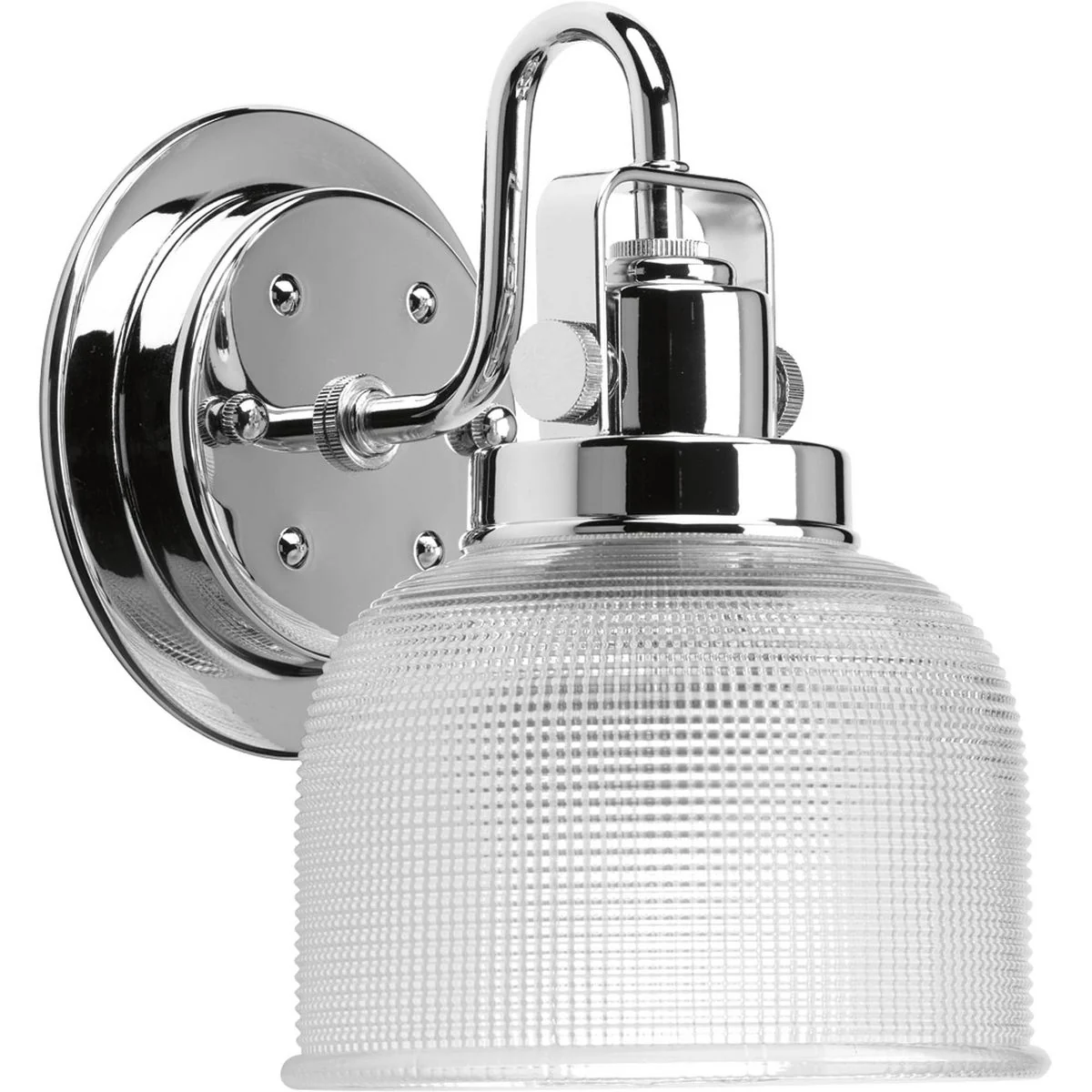 Archie Collection One-Light Clear Double Prismatic Glass Bath Vanity Light - Image 4