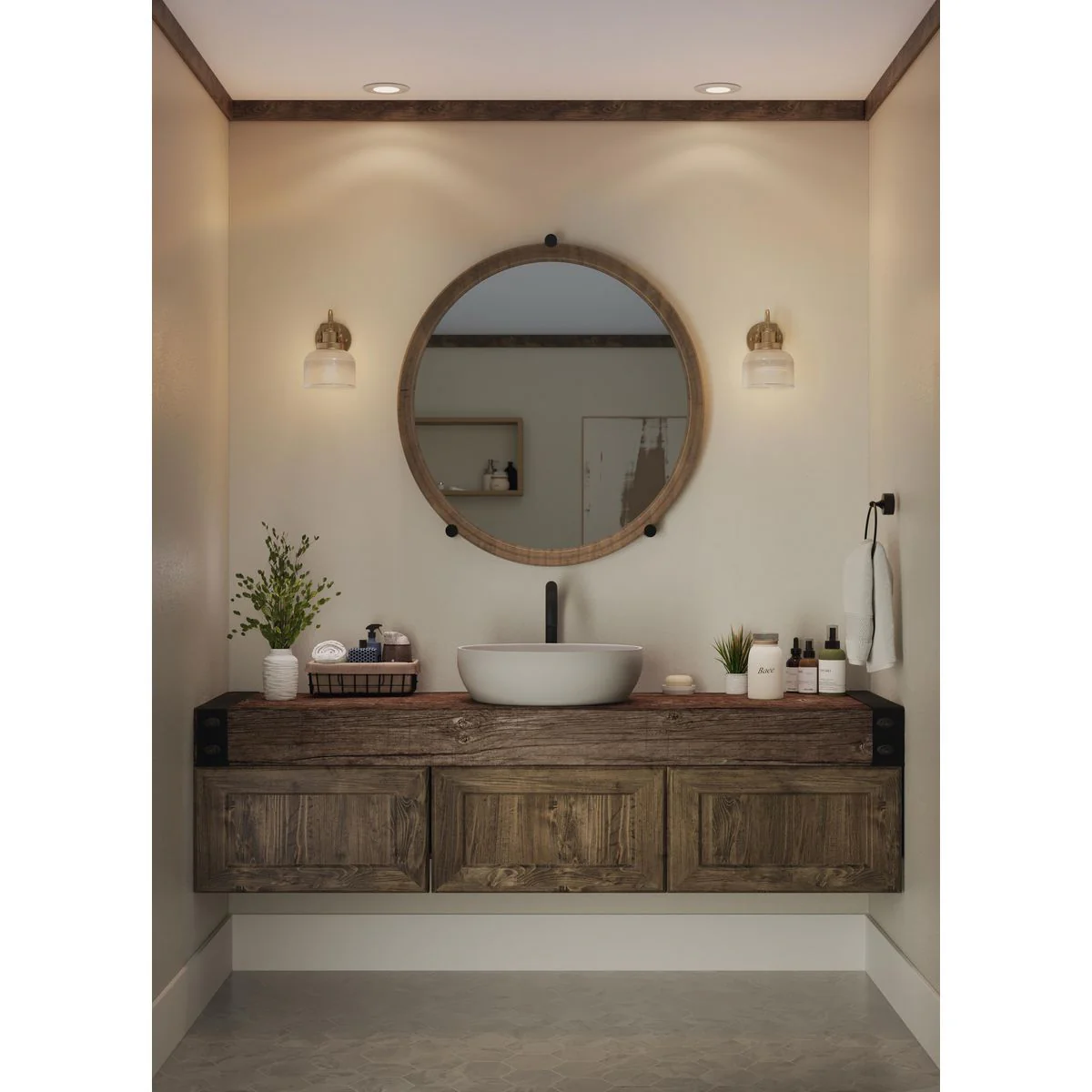 Archie Collection One-Light Clear Double Prismatic Glass Bath Vanity Light - Image 5