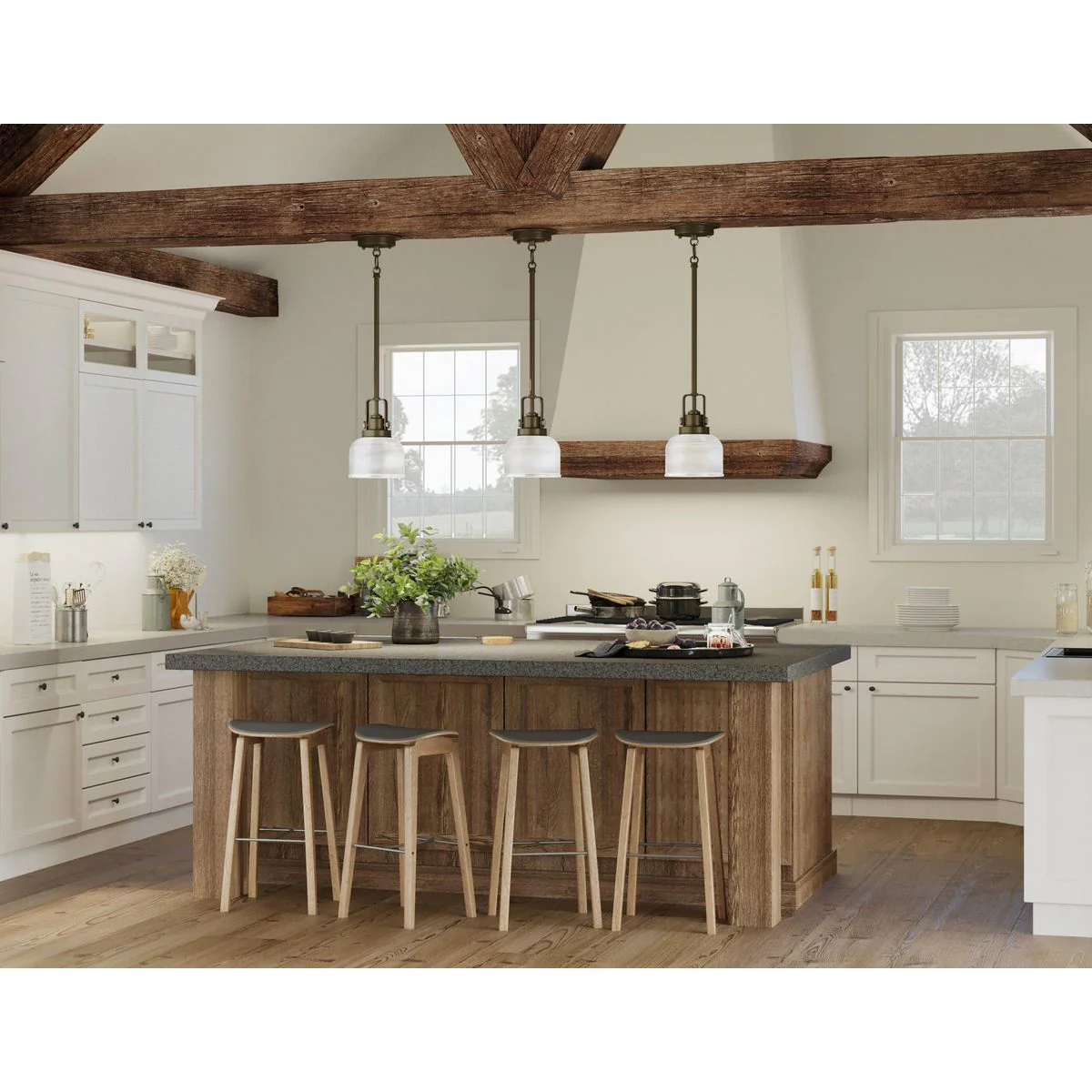 Archie Collection One-Light Double Prismatic Glass Mini-Pendant Light - Image 5