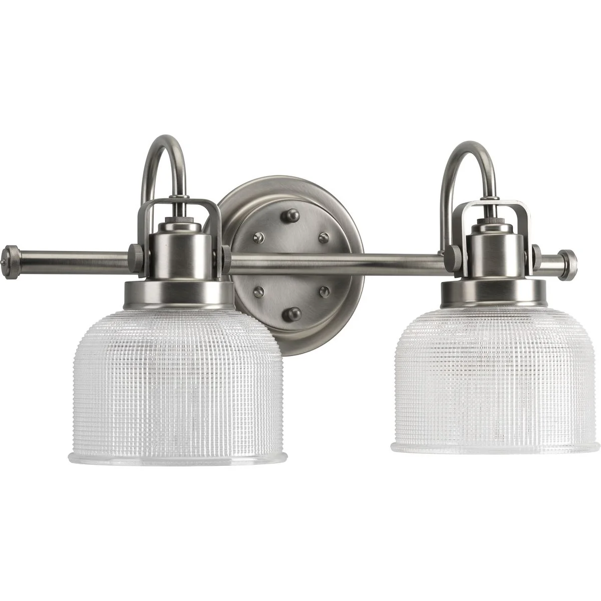 Archie Collection Two-Light Clear Double Prismatic Glass Bath Vanity Light - Image 3