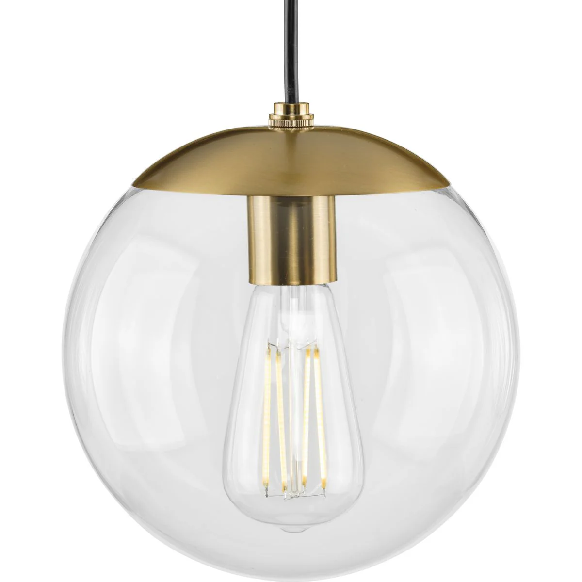 Atwell Collection 8-inch Clear Glass Globe Small Hanging Pendant Light - Image 2
