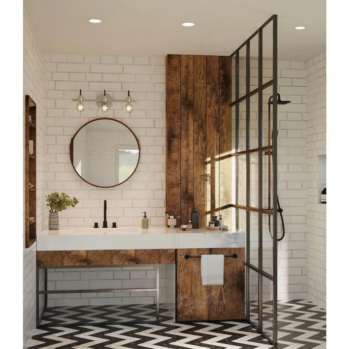 Axle Collection Three-Light Bath Vanity Wall Light - Image 3