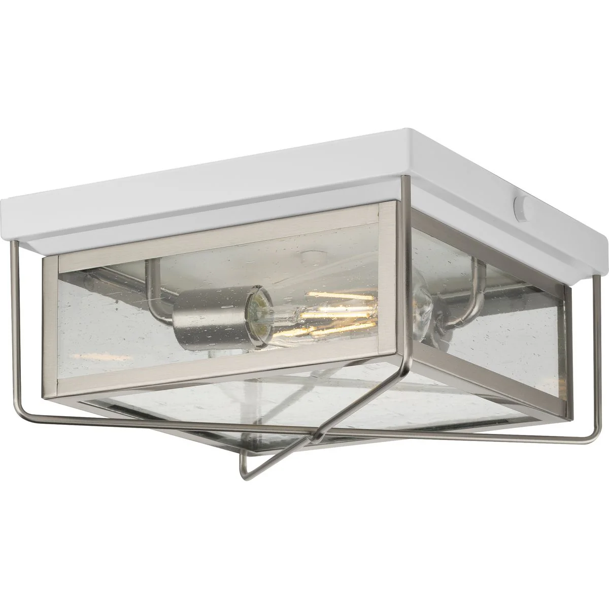 Barlowe Collection Two-Light Clear Seeded Glass Flush Mount Ceiling Light - Image 6