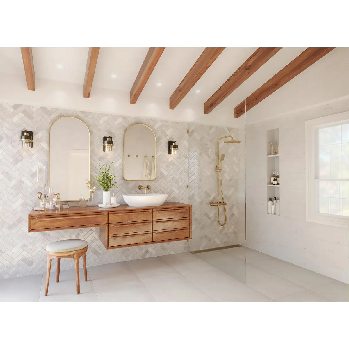 Beckner Collection One-Light Clear Glass Bath Light - Image 3