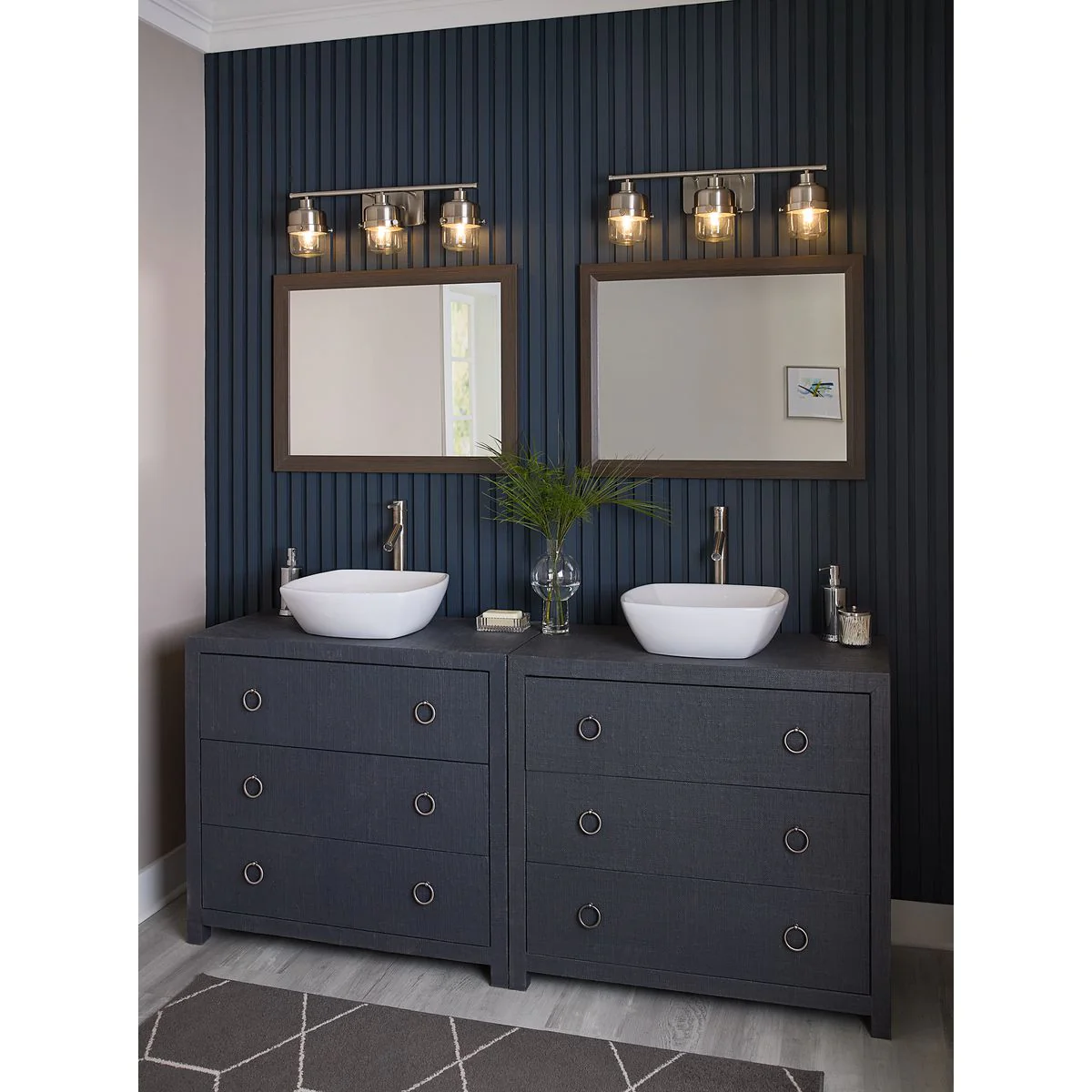 Beckner Collection Three-Light Clear Glass Bath Light - Image 4