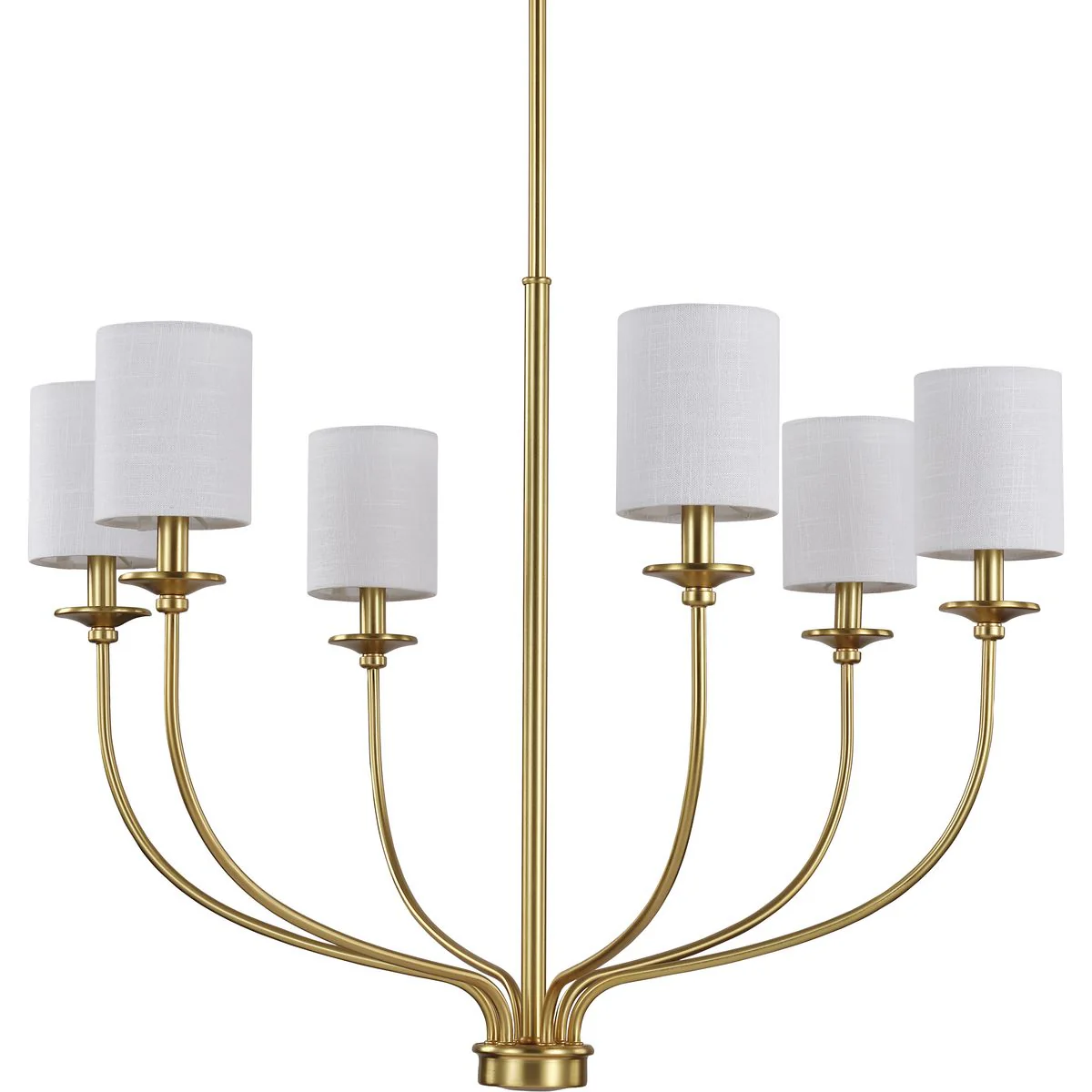 Bonita Collection Six-Light White Linen Fabric Shade Chandelier Light - Image 4