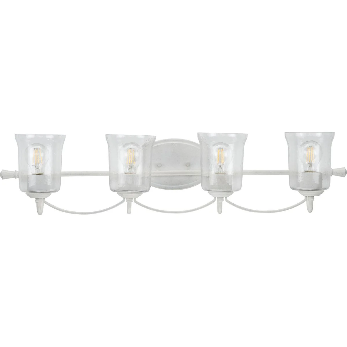 Bowman Collection Four-Light Clear Chiseled Glass Bath Vanity Light