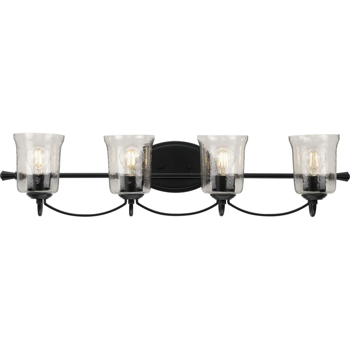 Bowman Collection Four-Light Clear Chiseled Glass Bath Vanity Light - Image 2