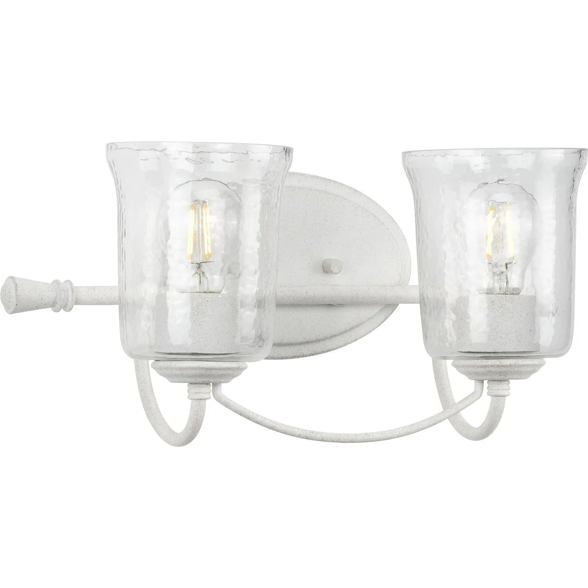 Bowman Collection Two-Light Clear Chiseled Glass Bath Vanity Light