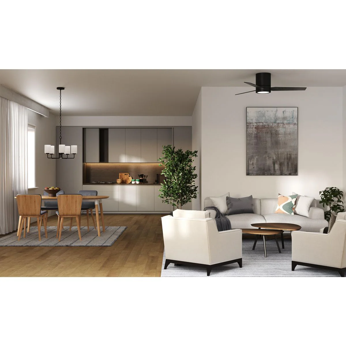 Braden Collection 44" 3-Blade LED Indoor Hugger Ceiling Fan - Image 5