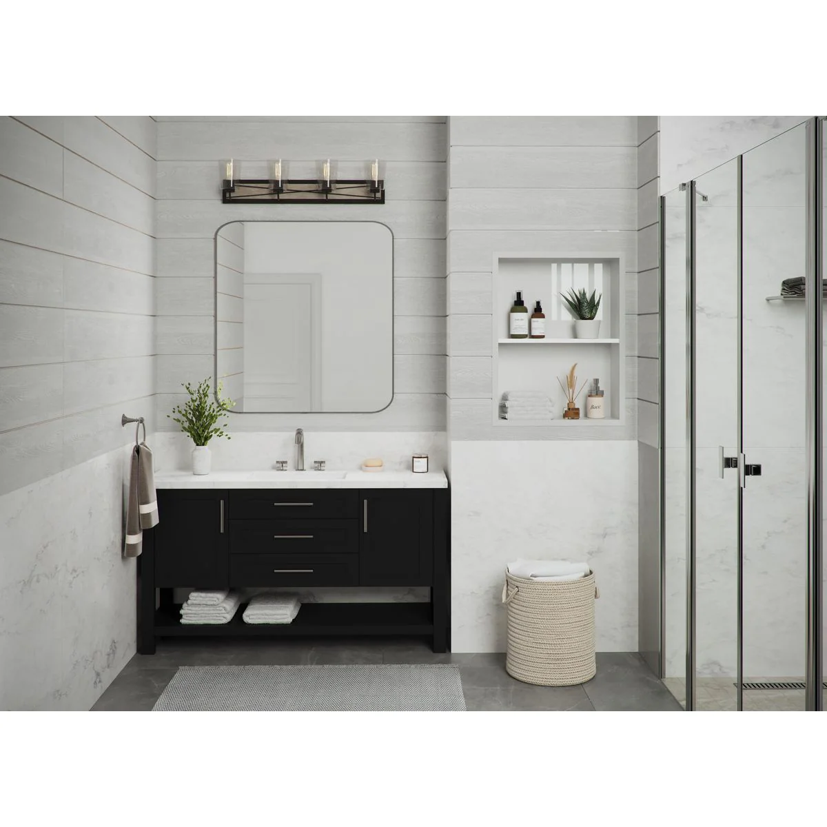 Briarwood Collection Four-Light Clear Glass Bath Vanity Light - Image 3