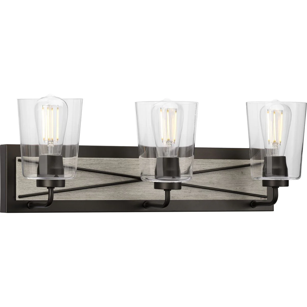 Briarwood Collection Three-Light Clear Glass Bath Vanity Light - Image 2