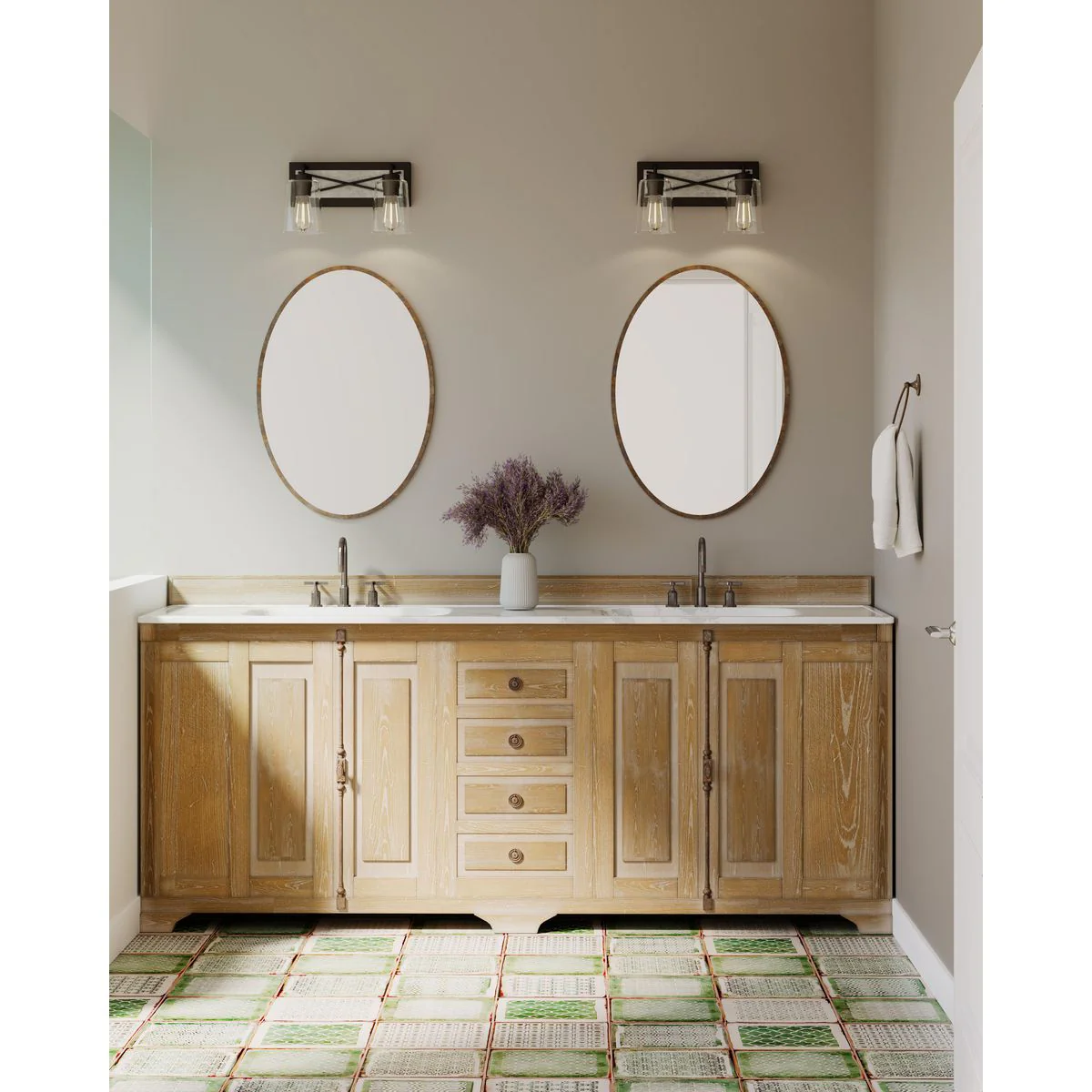Briarwood Collection Two-Light Clear Glass Bath Vanity Light - Image 4