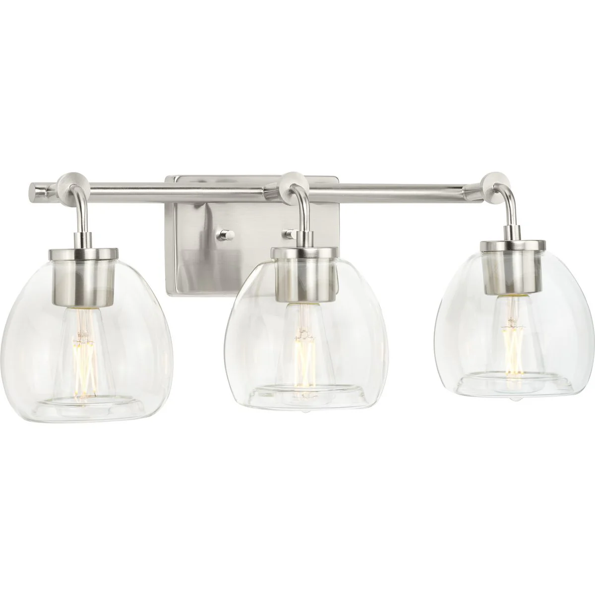 Caisson Collection Three-Light Clear Glass Bath Vanity Light - Image 2