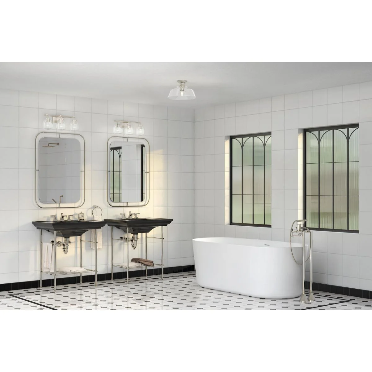 Caisson Collection Three-Light Clear Glass Bath Vanity Light - Image 4