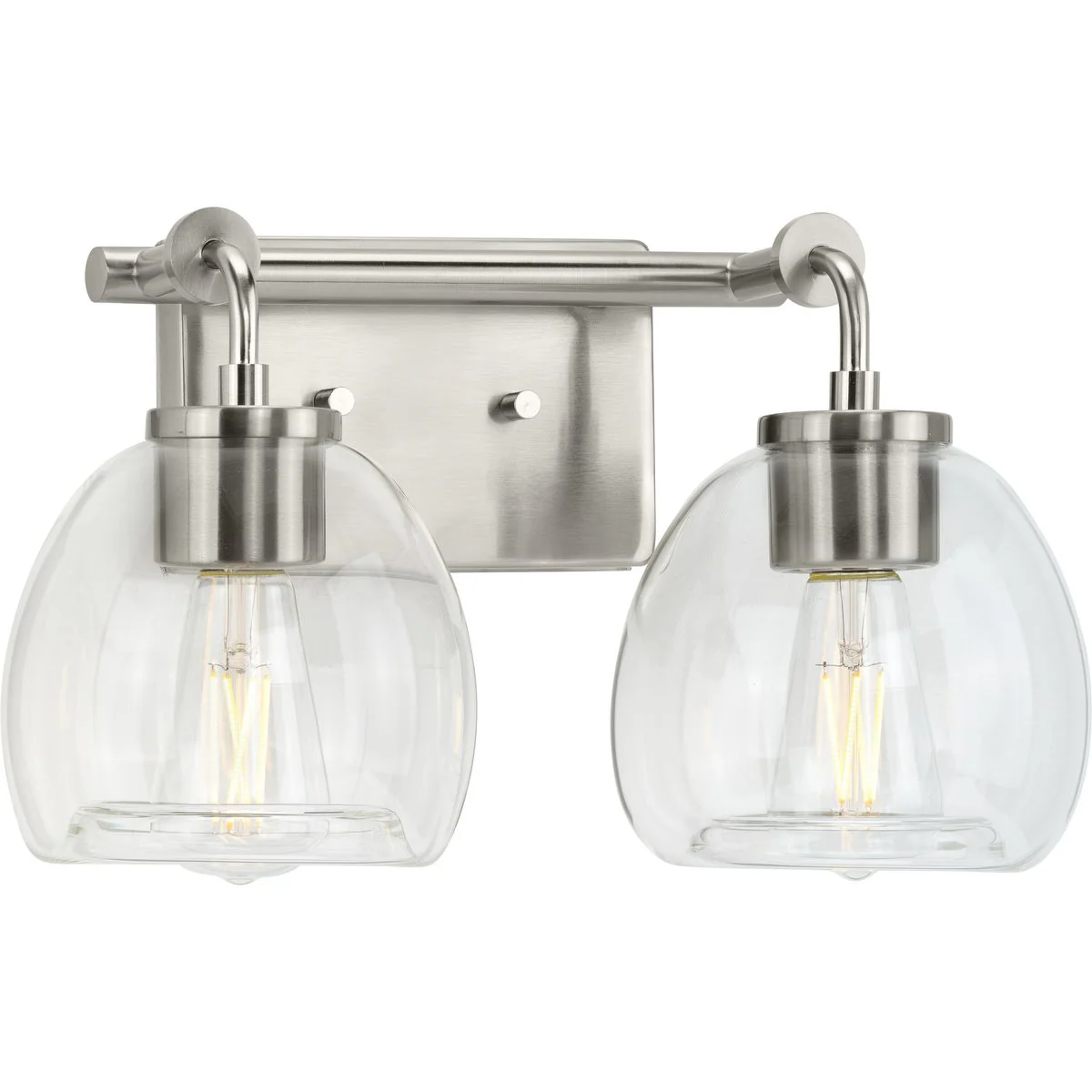 Caisson Collection Two-Light Clear Glass Bath Vanity Light - Image 2