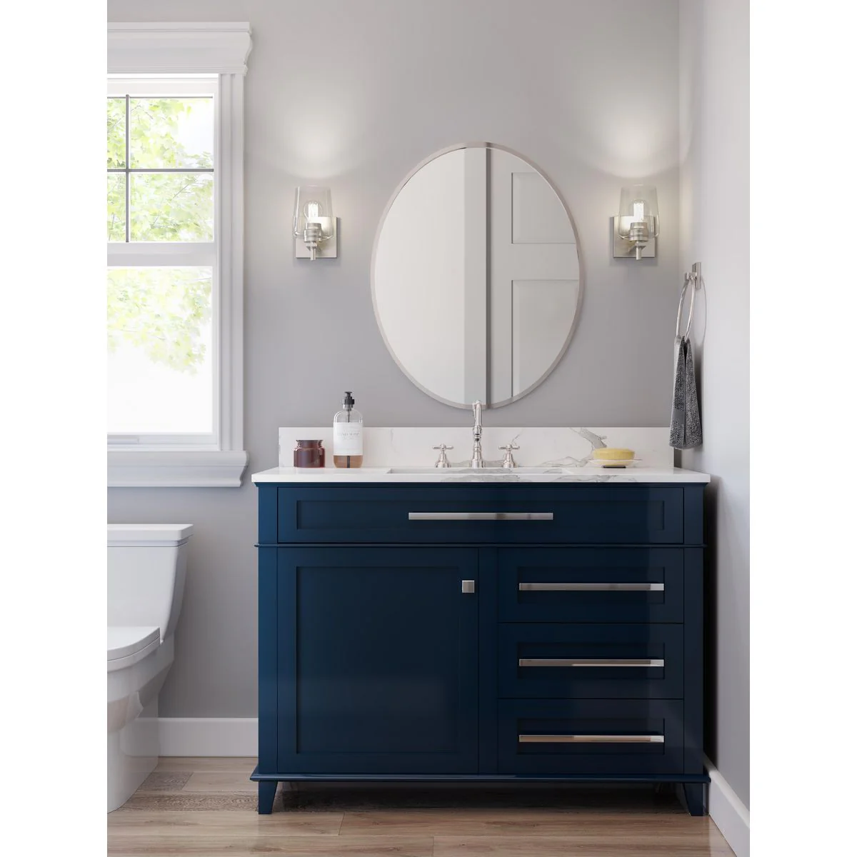 Calais Collection One-Light Clear Glass Bath Vanity Light - Image 4