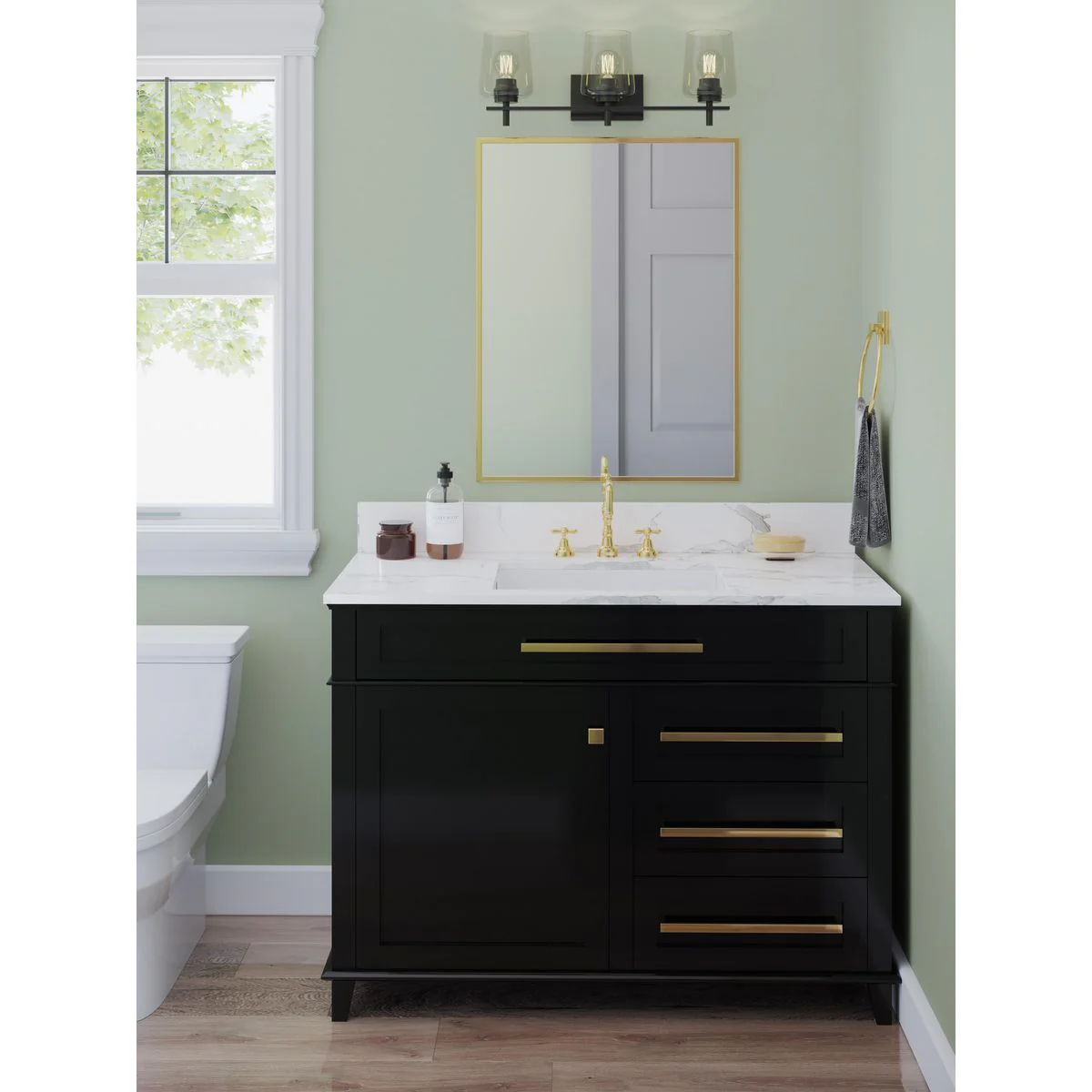 Calais Collection Three-Light Clear Glass Bath Vanity Light - Image 6