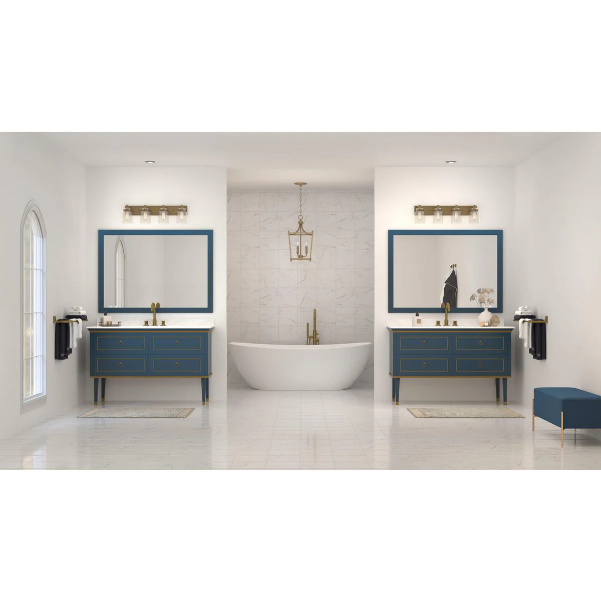 Calhoun Collection Four-Light Clear Glass Bath Vanity Light - Image 6