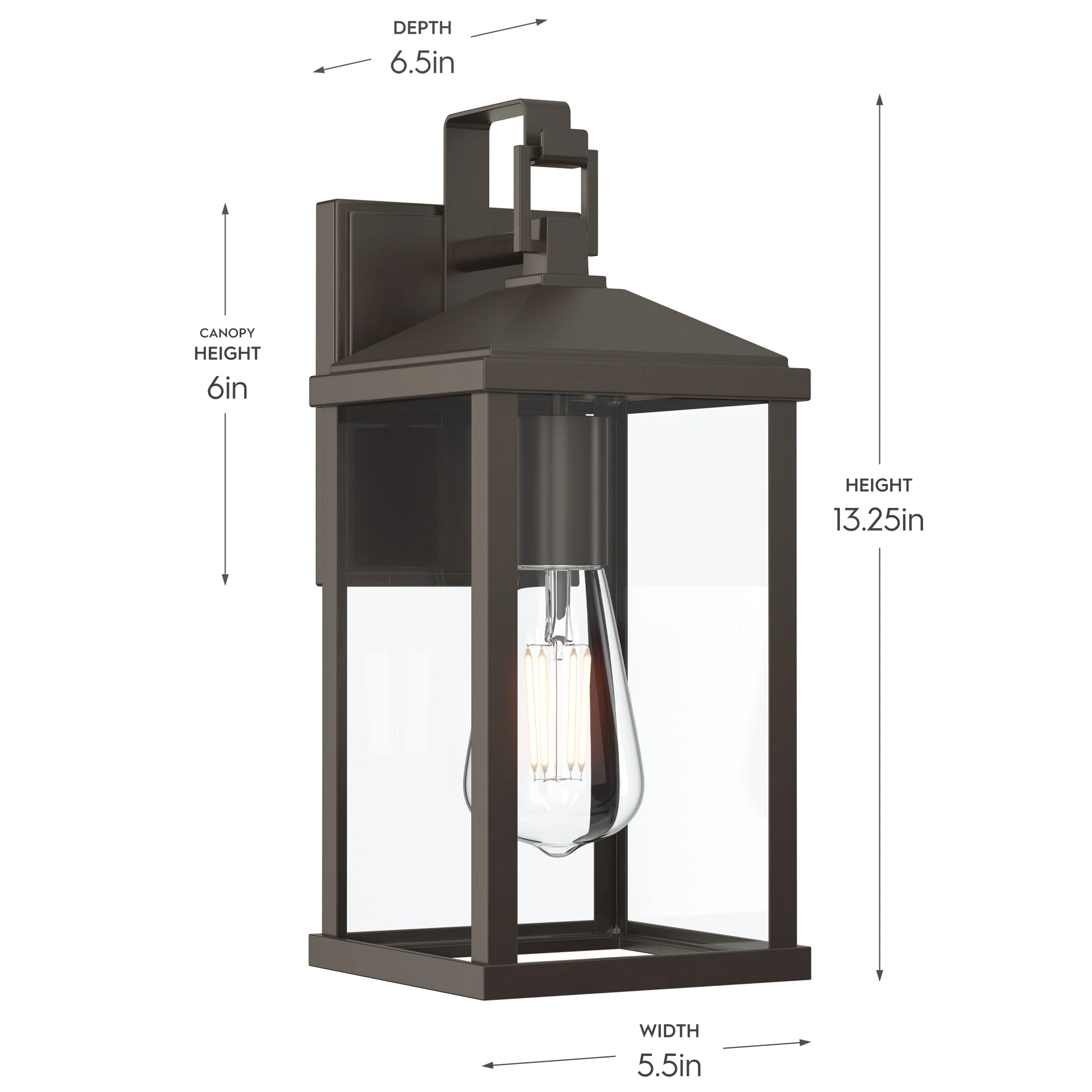 Cantley Medium Outdoor Wall Lantern with Clear Glass Panels - Image 11