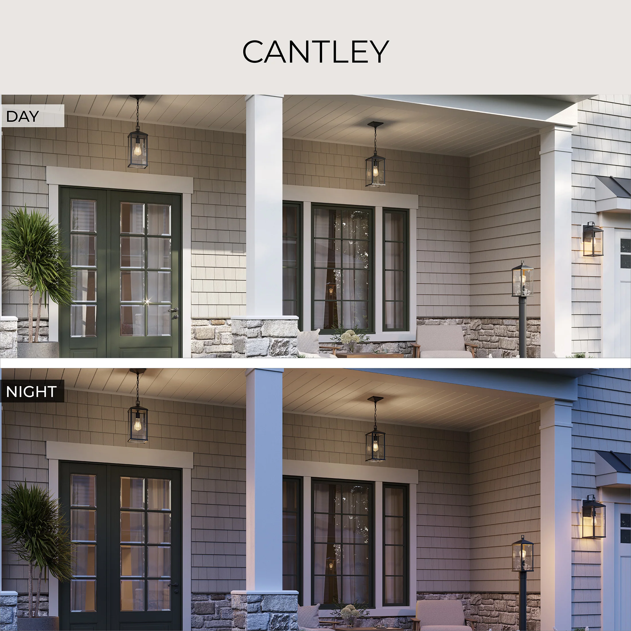 Cantley Medium Outdoor Wall Lantern with Clear Glass Panels - Image 5