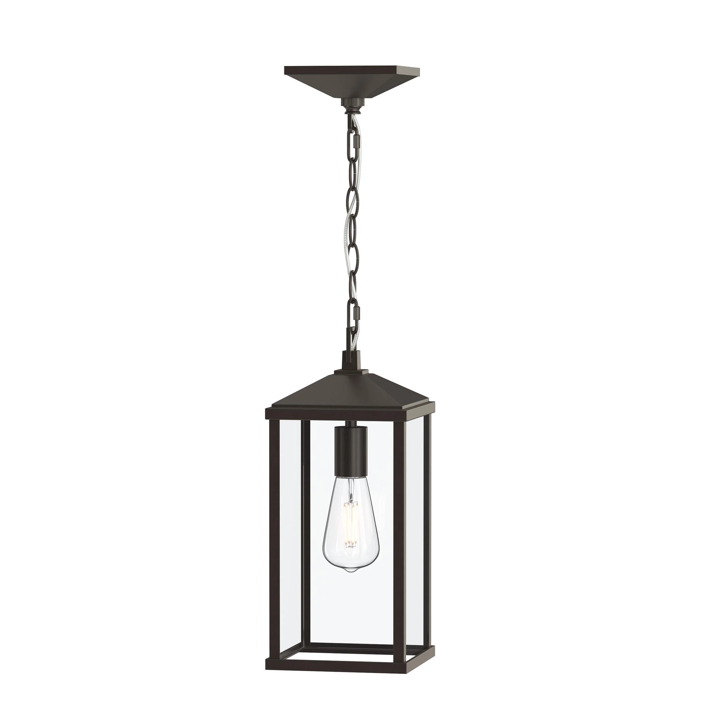 Cantley Outdoor Pendant with Clear Glass Panels - Image 11