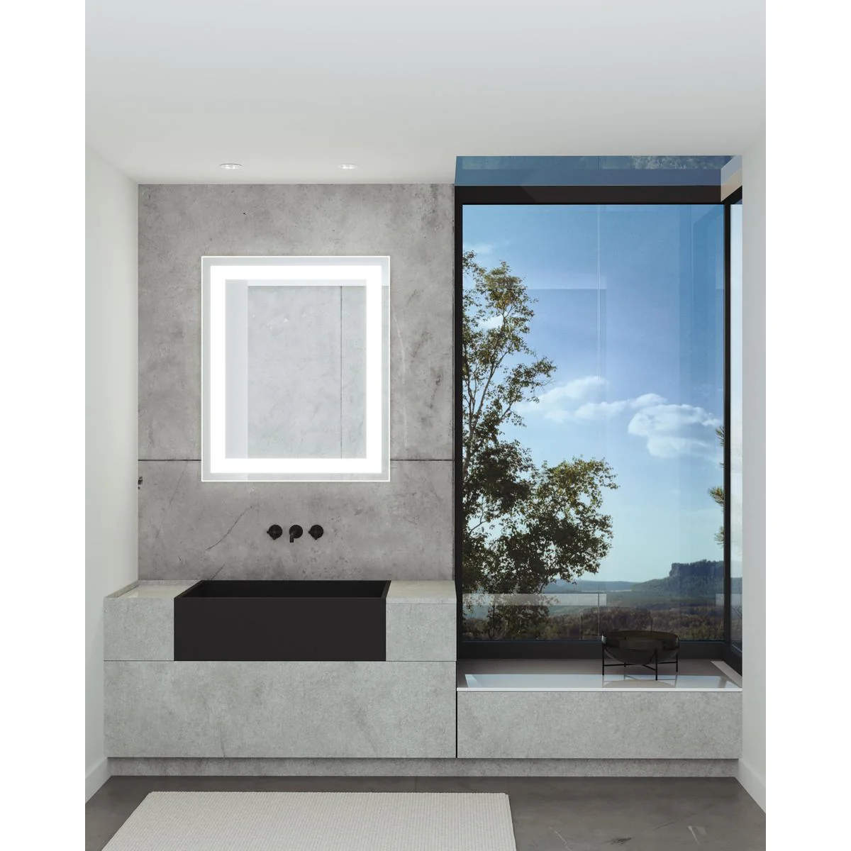 Captarent Collection 36 in. x 42 in. Rectangular Illuminated Integrated LED White Color Selectable Mirror - Image 2