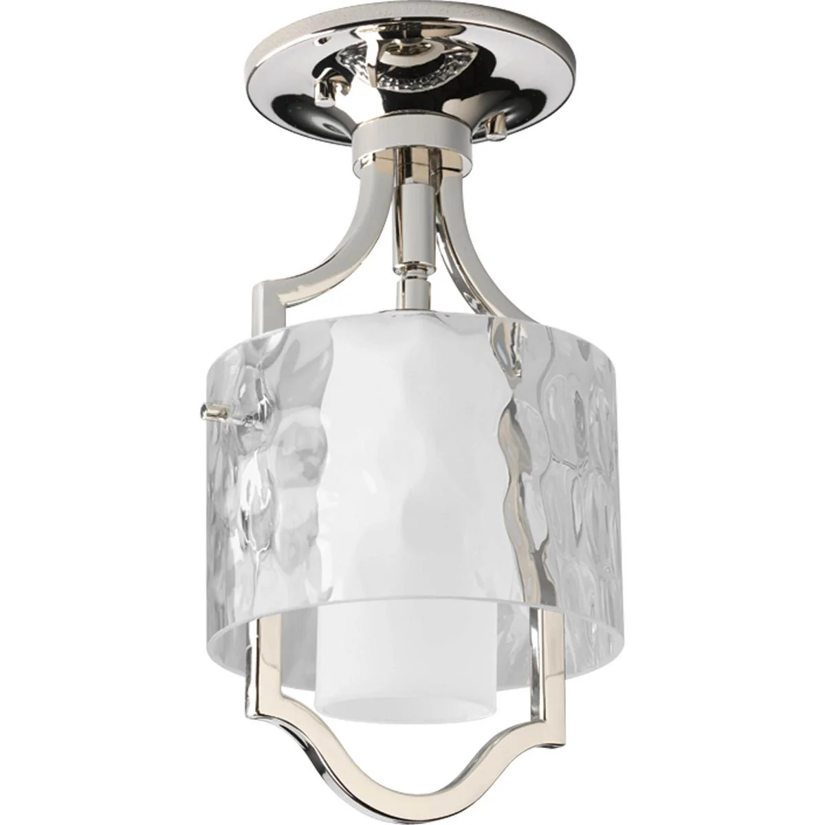 Caress Collection One-Light Clear Water Glass Mini-Pendant Light
