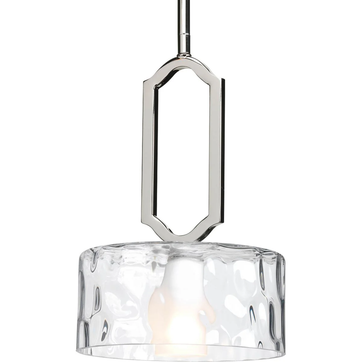 Caress Collection One-Light Clear Water Glass Mini-Pendants Light