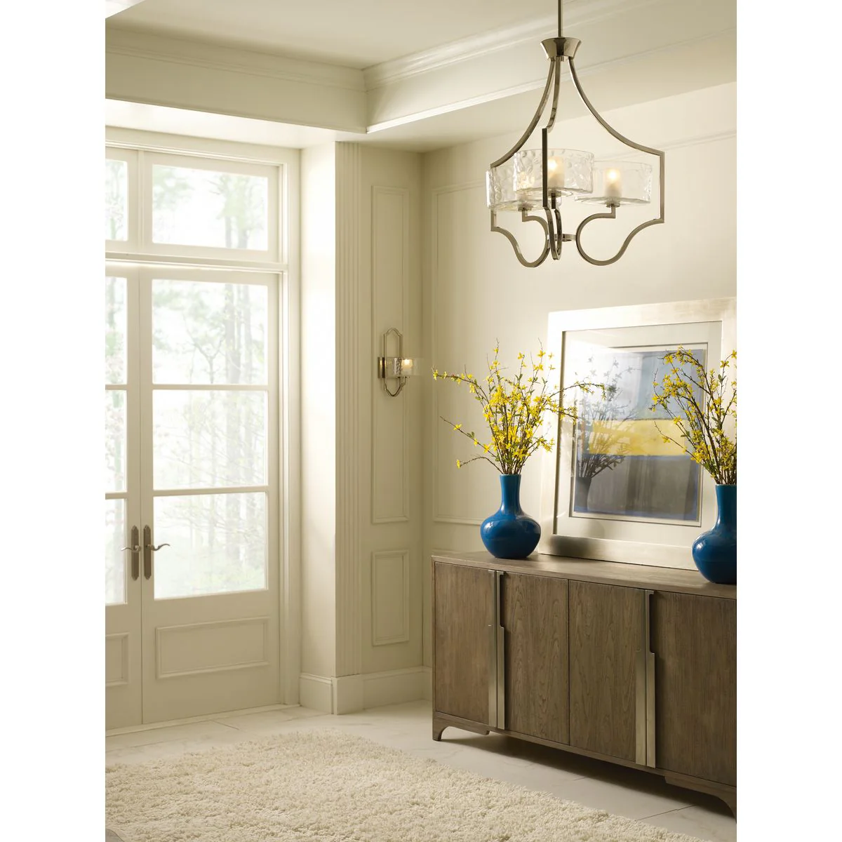 Caress Collection Three-Light Clear Water Glass Chandelier Light - Image 2