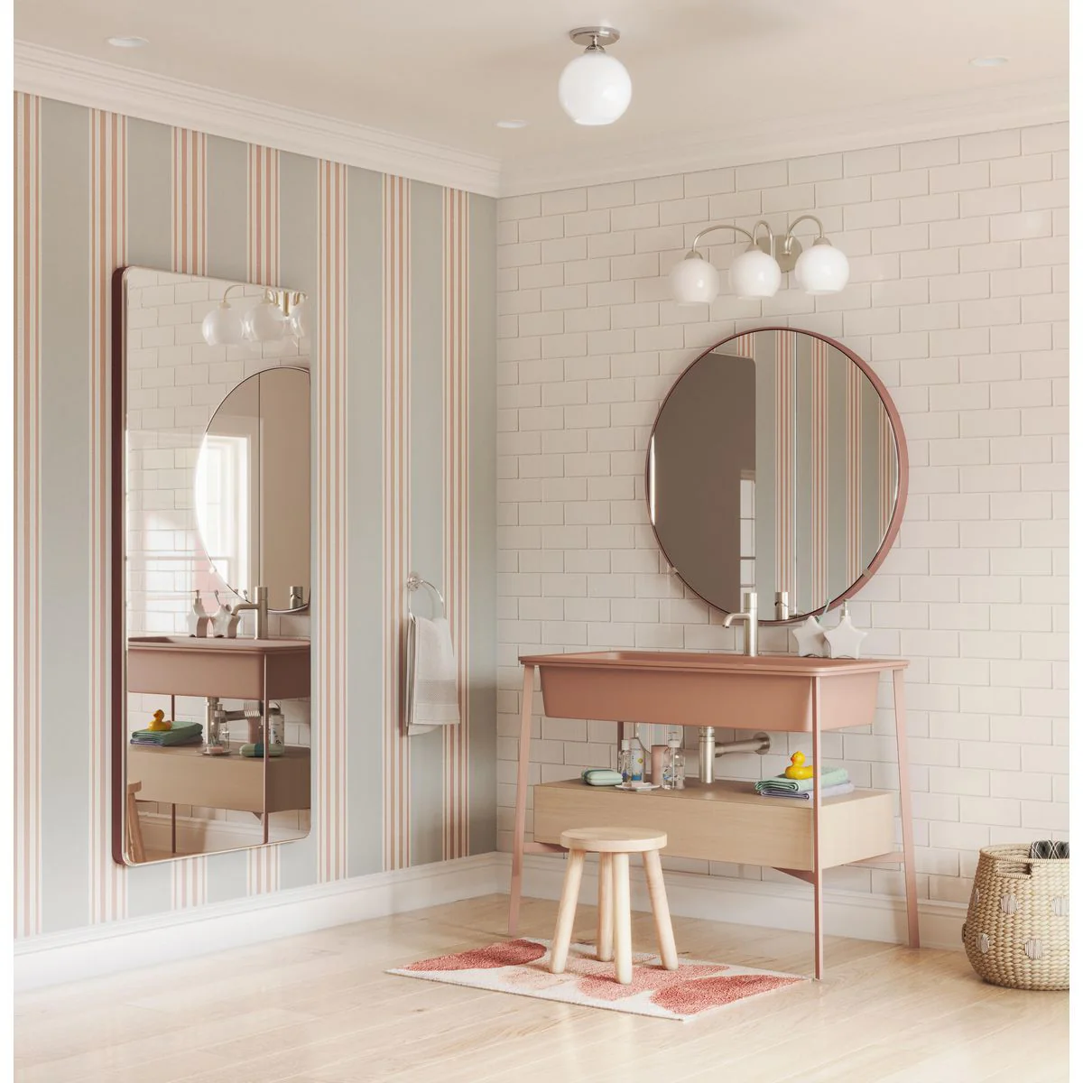 Carisa Collection Three-Light Opal Glass Bath Vanity Light - Image 4