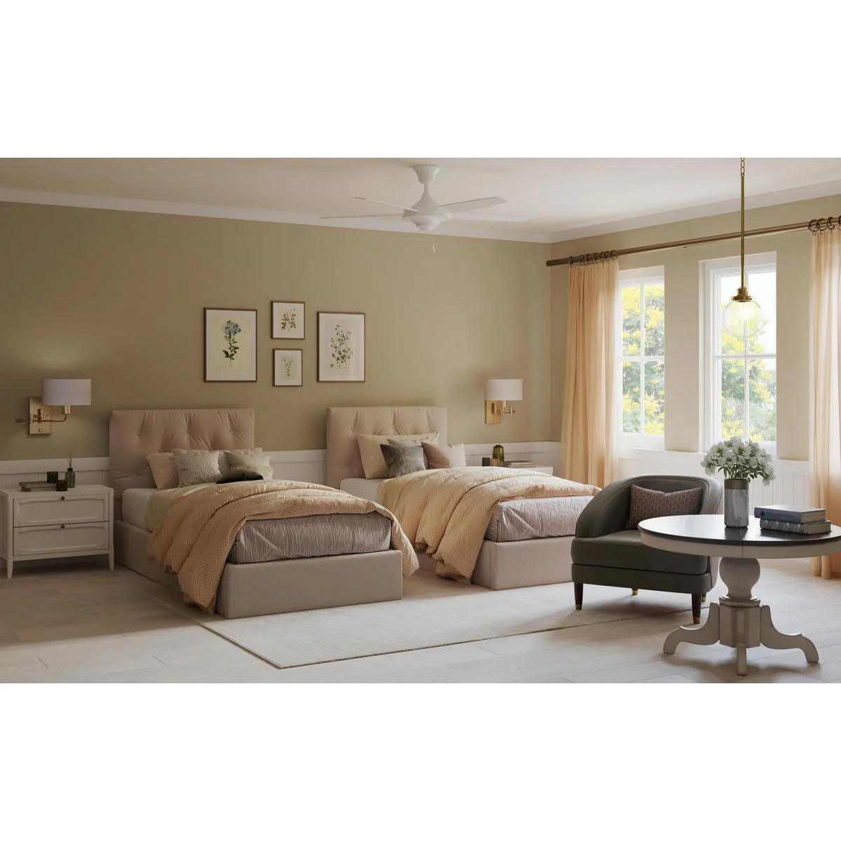 Carrick Collection One-Light Summer Linen Shade Wall Light - Image 6