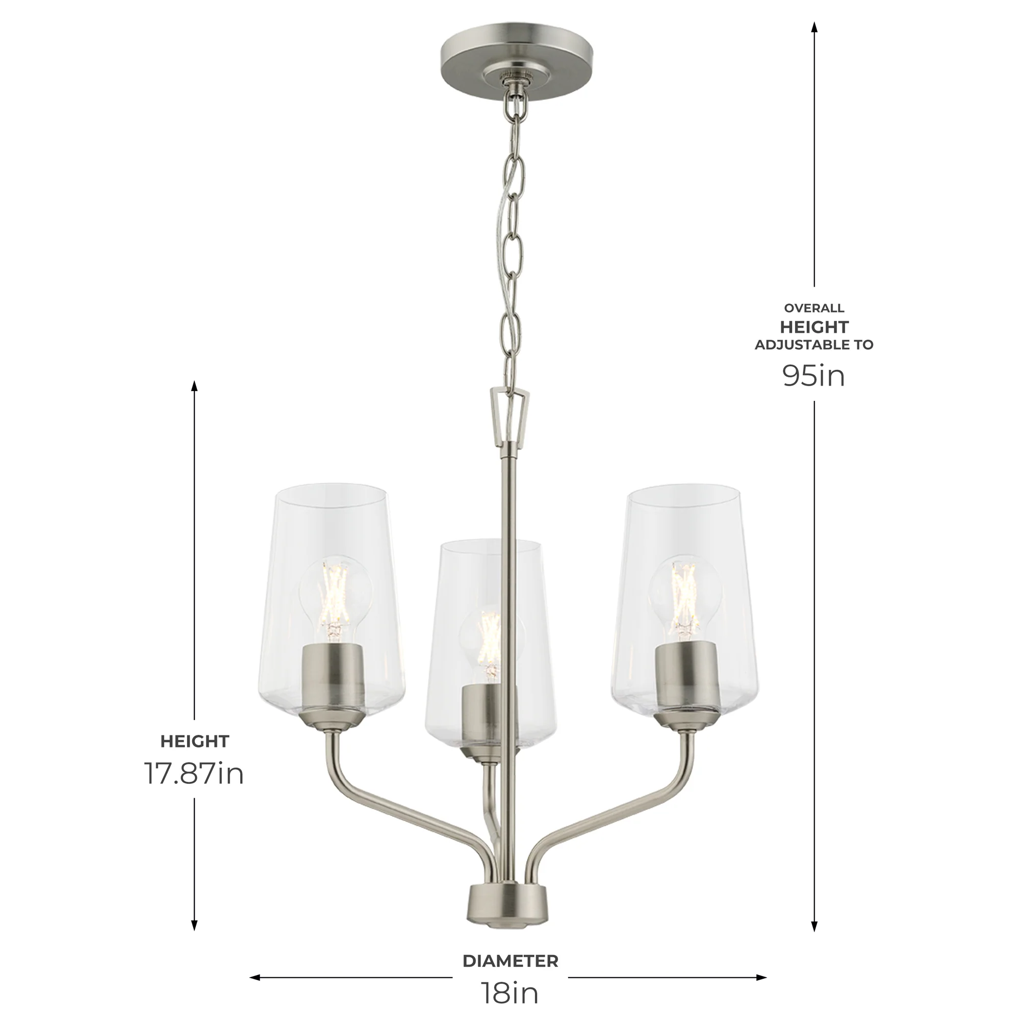 Celino Three-Light Chandelier - Image 8
